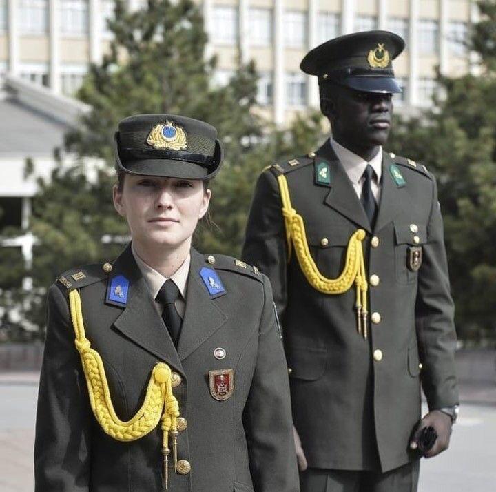 Turkish Military Academy graduate officers. Front, air defense class