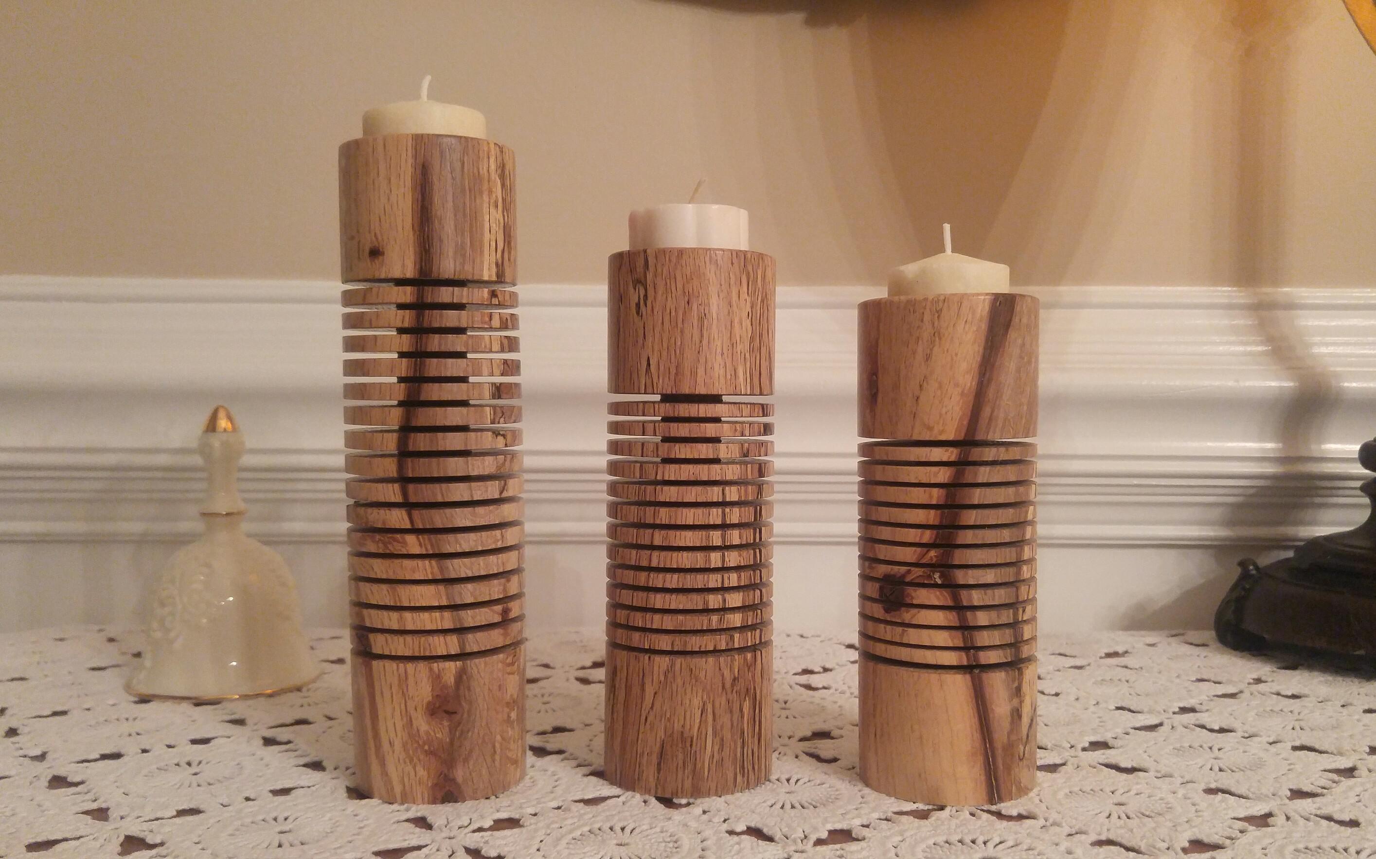 Candles. Design inspired by my lack of creativity Oak r/turning