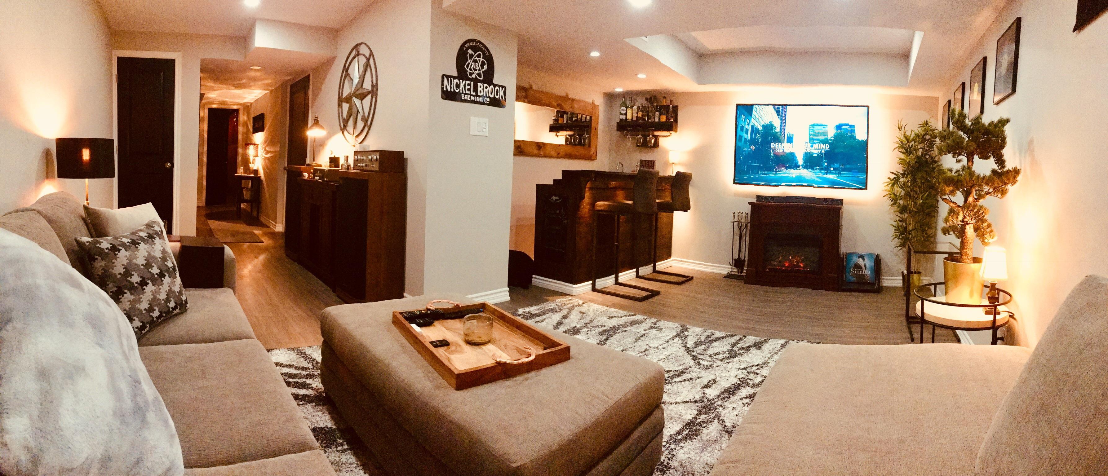 My recently finished basement. 4 months of hard work. Time for a pint