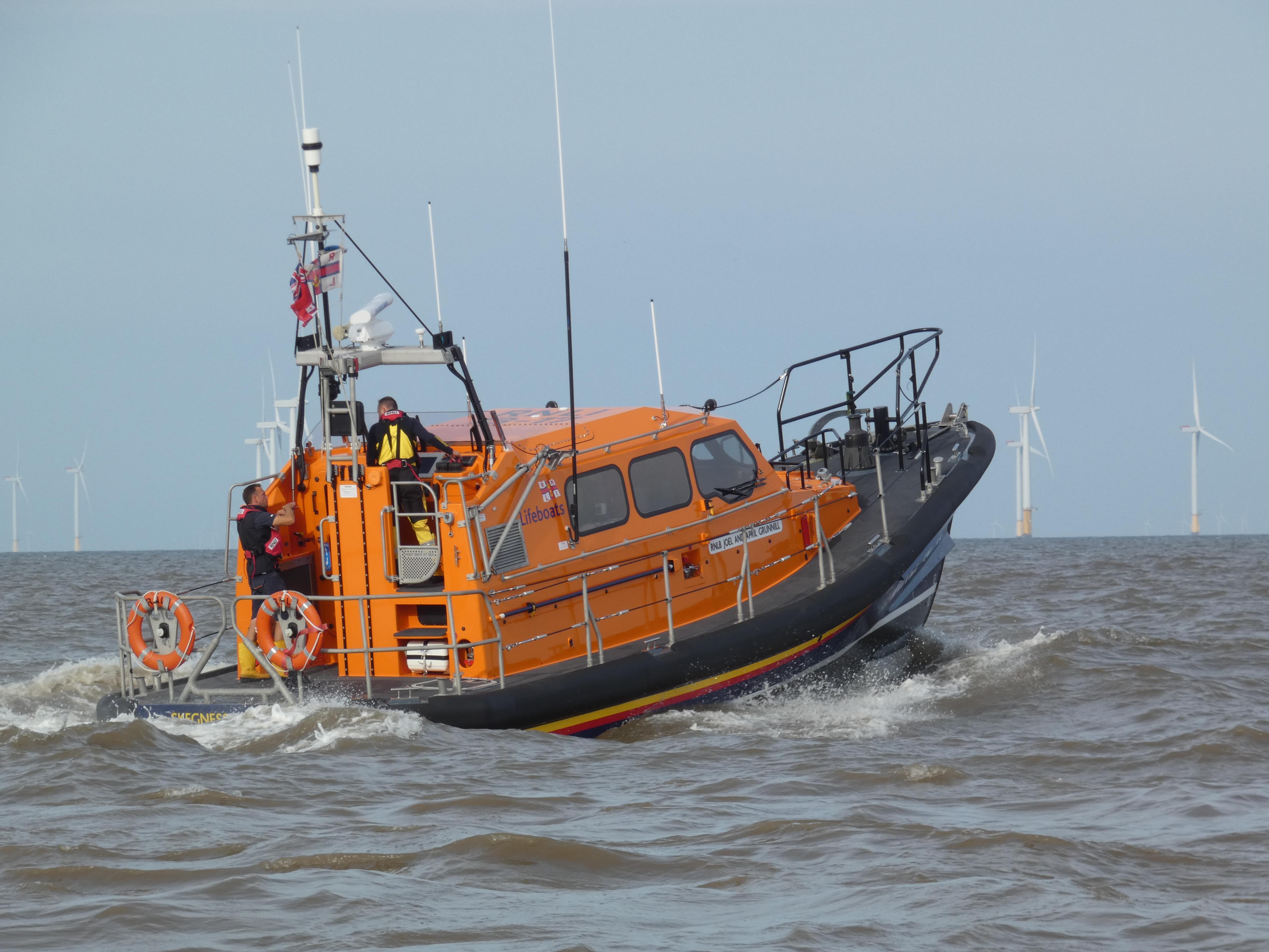 Skegness' Shannon class lifeboat going out for drills last Monday r/boats