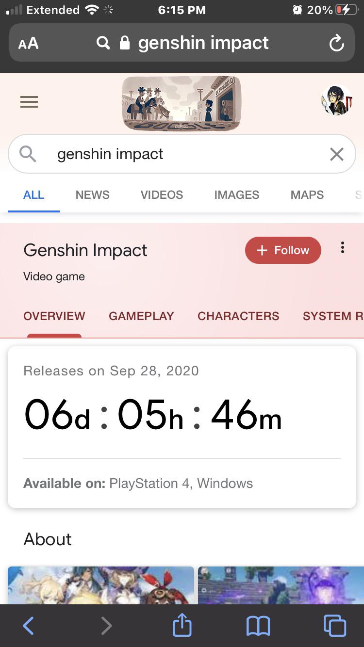Anybody else see this timer....google is hyped for genshin as well