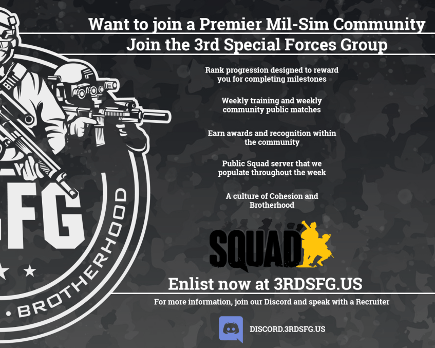 [SQUAD][RECRUITING] The 3rd Special Forces Group is Recruiting! r/squadup