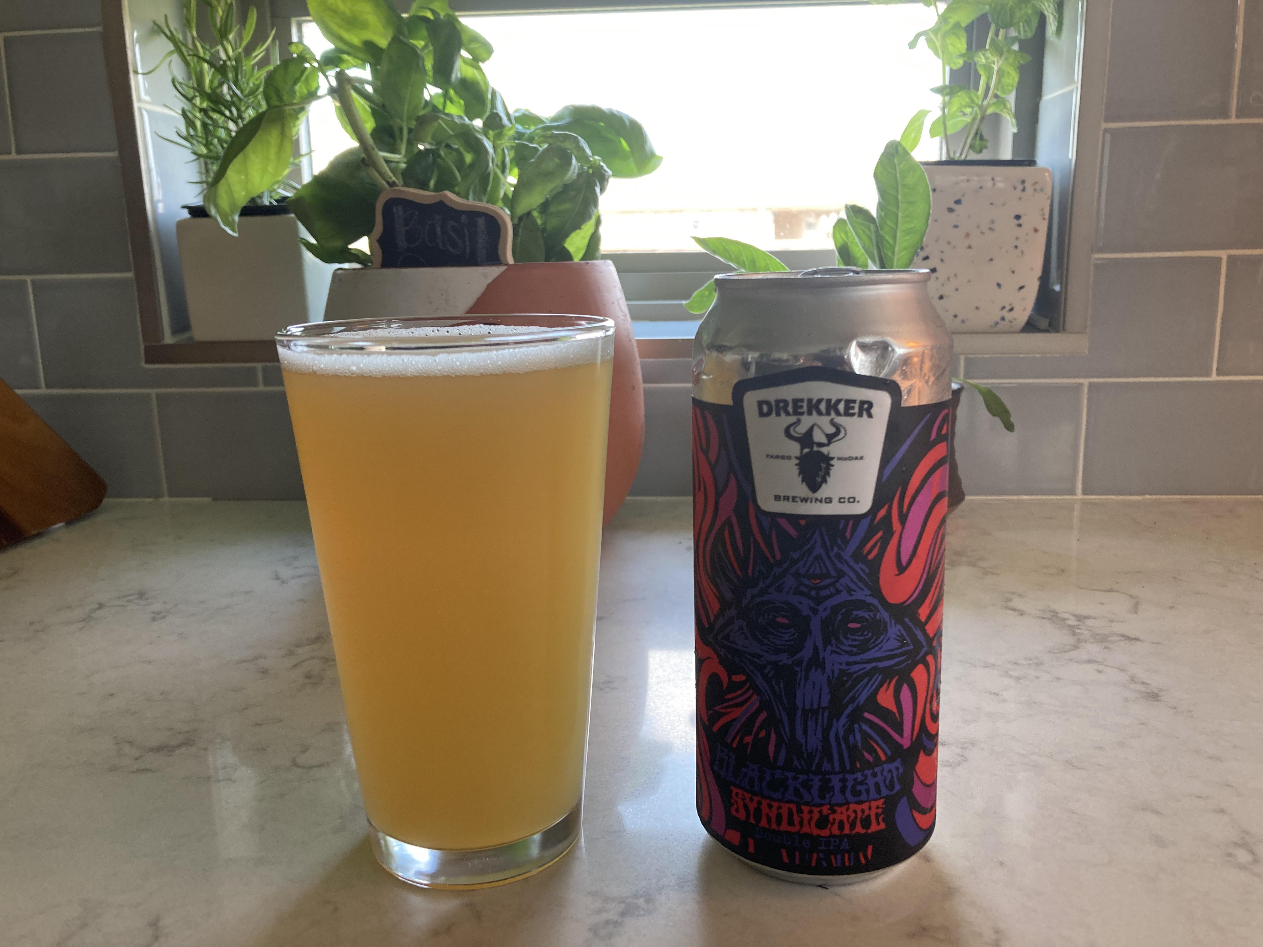 North Dakota Beer Blacklight Syndicate Double IPA by Drekker Brewing