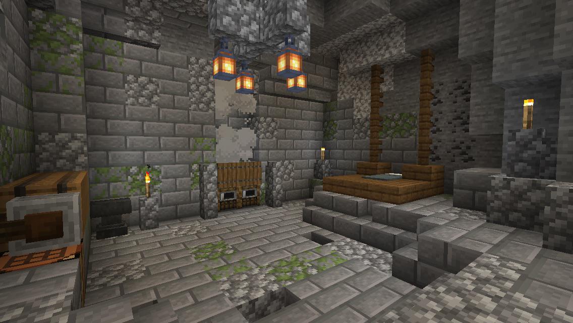 A cool cave house I designed on the bedrock survival island seed! r/Minecraft