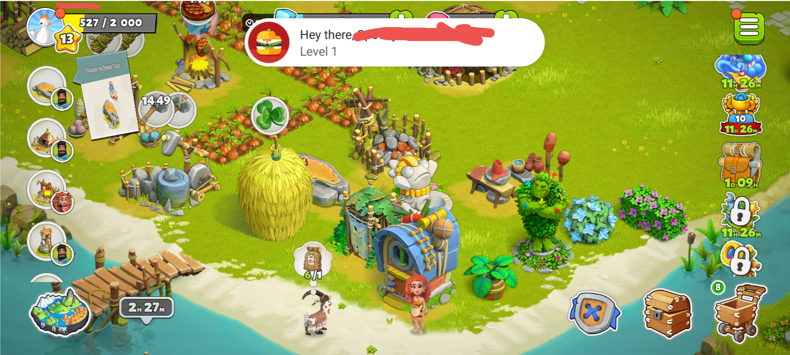 When I start Family Island, it says I'm level 1 despite being level 13