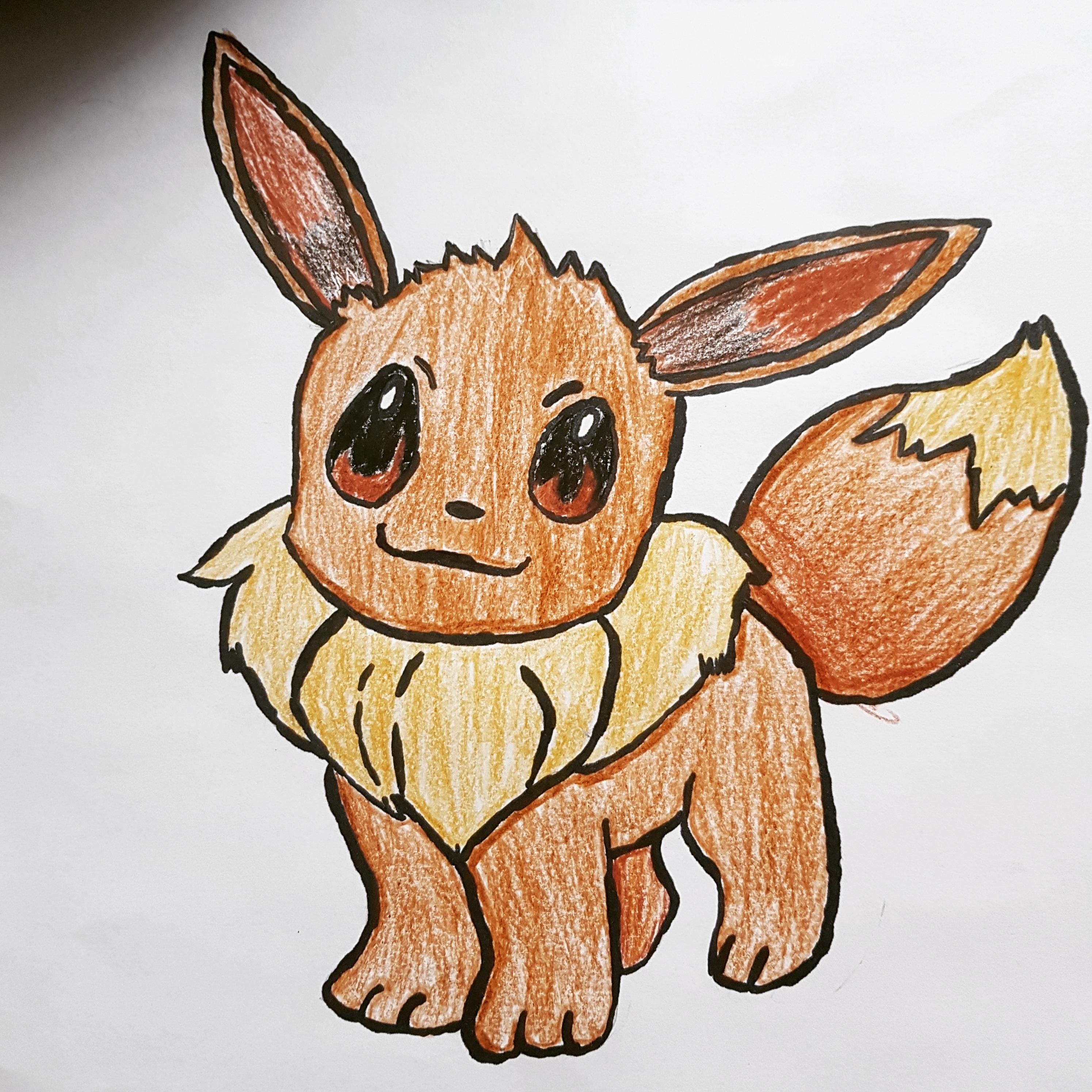 Decided to draw eevee, took a while to get it right, i think it looks accurate enough, wbu