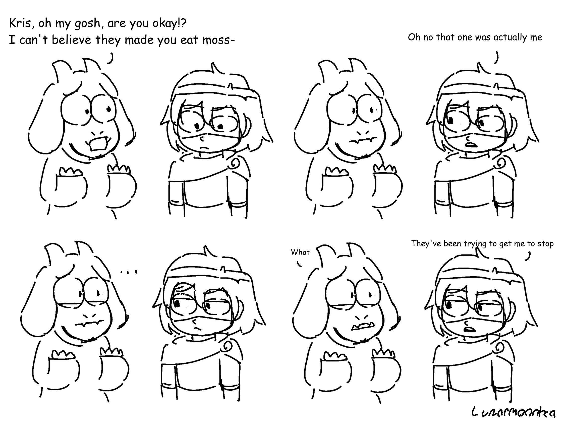 Kris just wants to eat their moss in peace. Is that really so much to