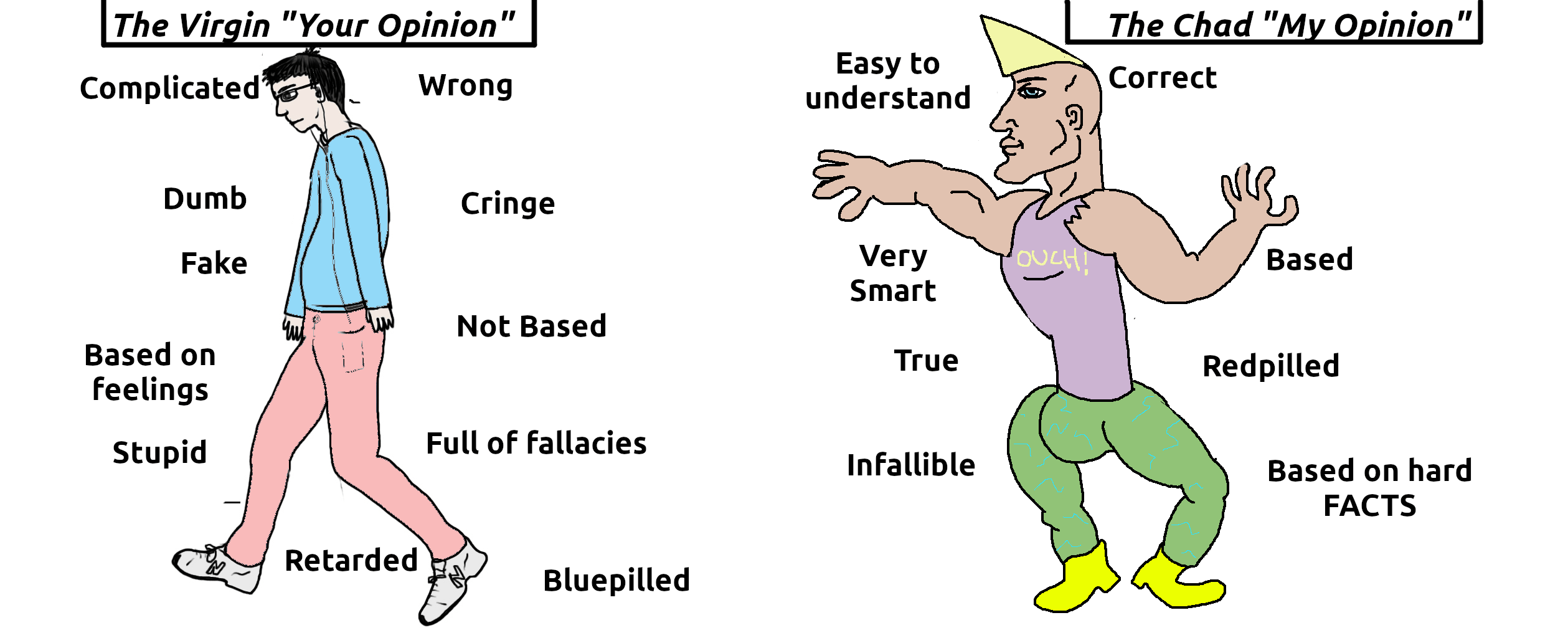 Your opinion is wrong, mine is correct. (Credit to u/GC18GC) virginvschad