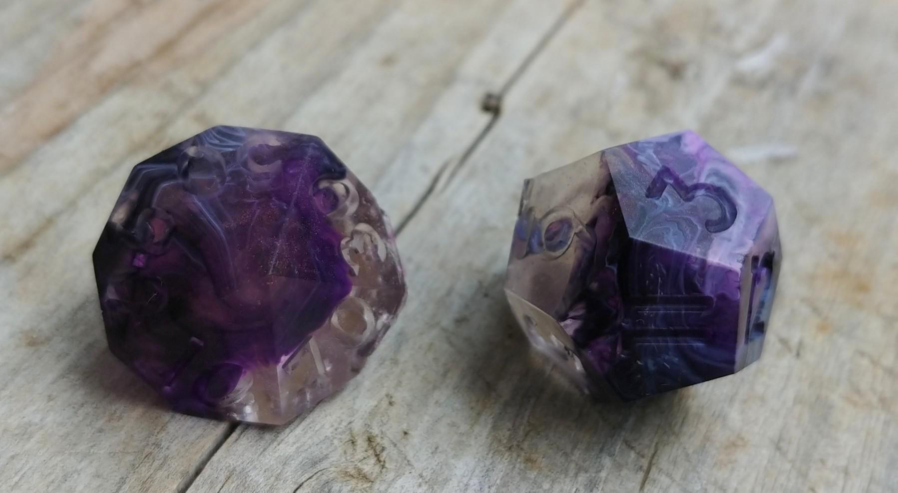 Half galaxy dirty pour and half clear dice I made!! Super excited about
