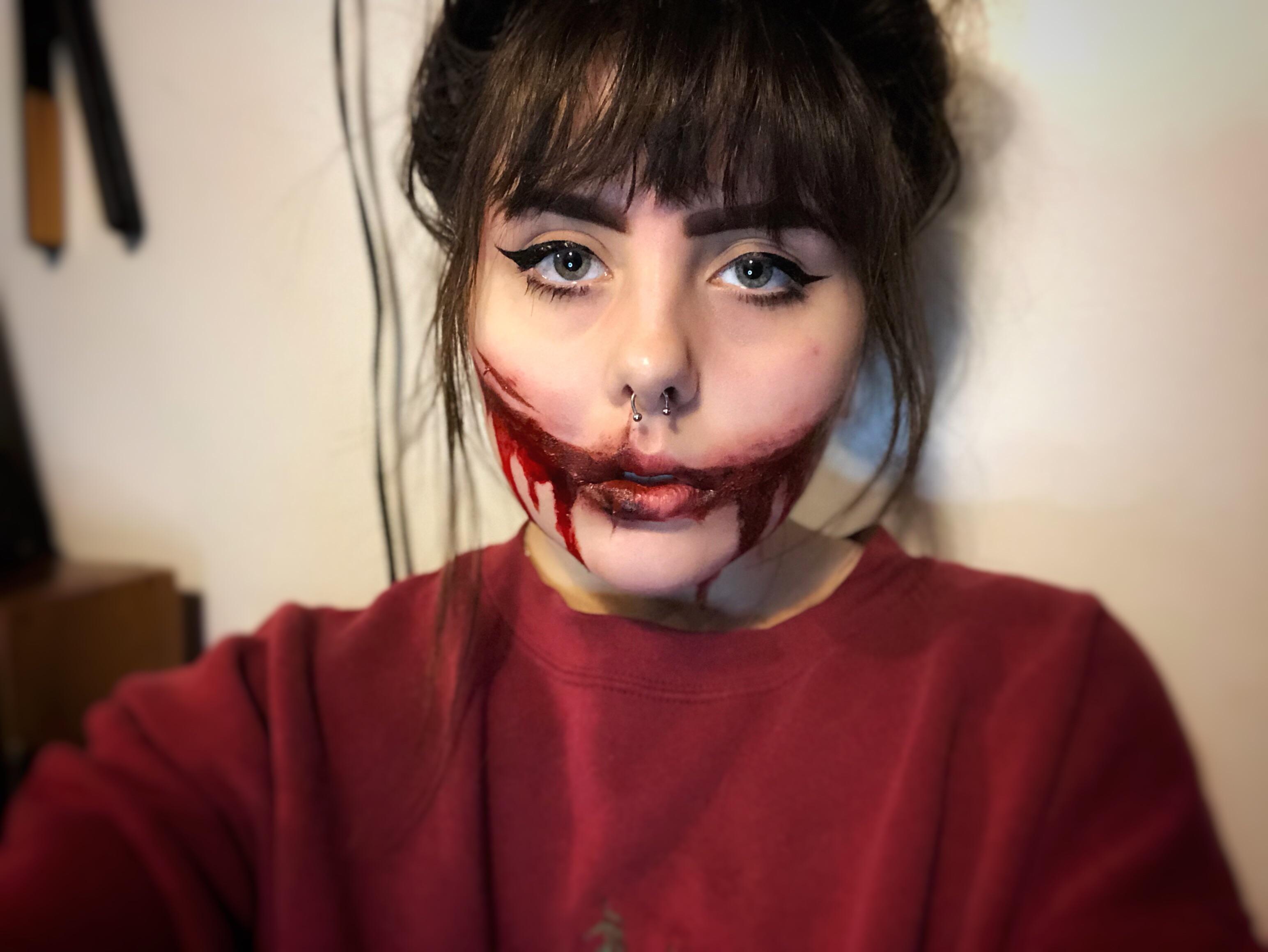 First attempt at the Chelsea Smile makeup, but without any liquid latex