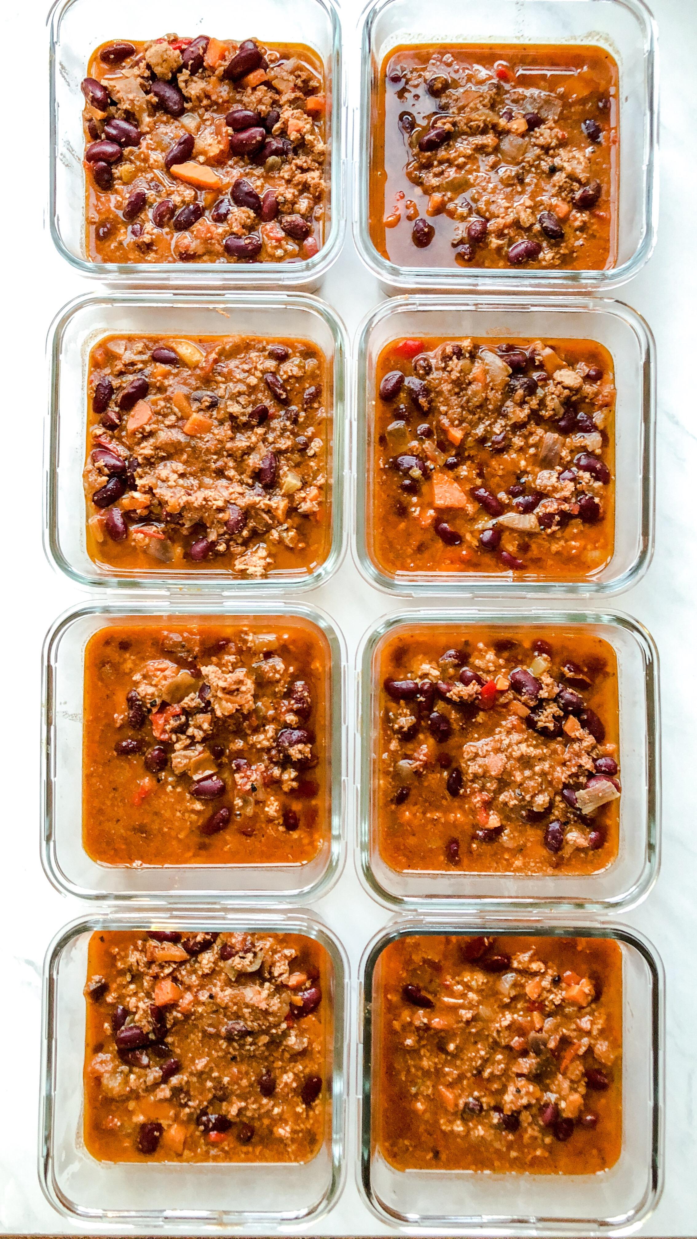 Instant Pot Healthy Turkey Chili 4 Day Meal Prep for 2 People r