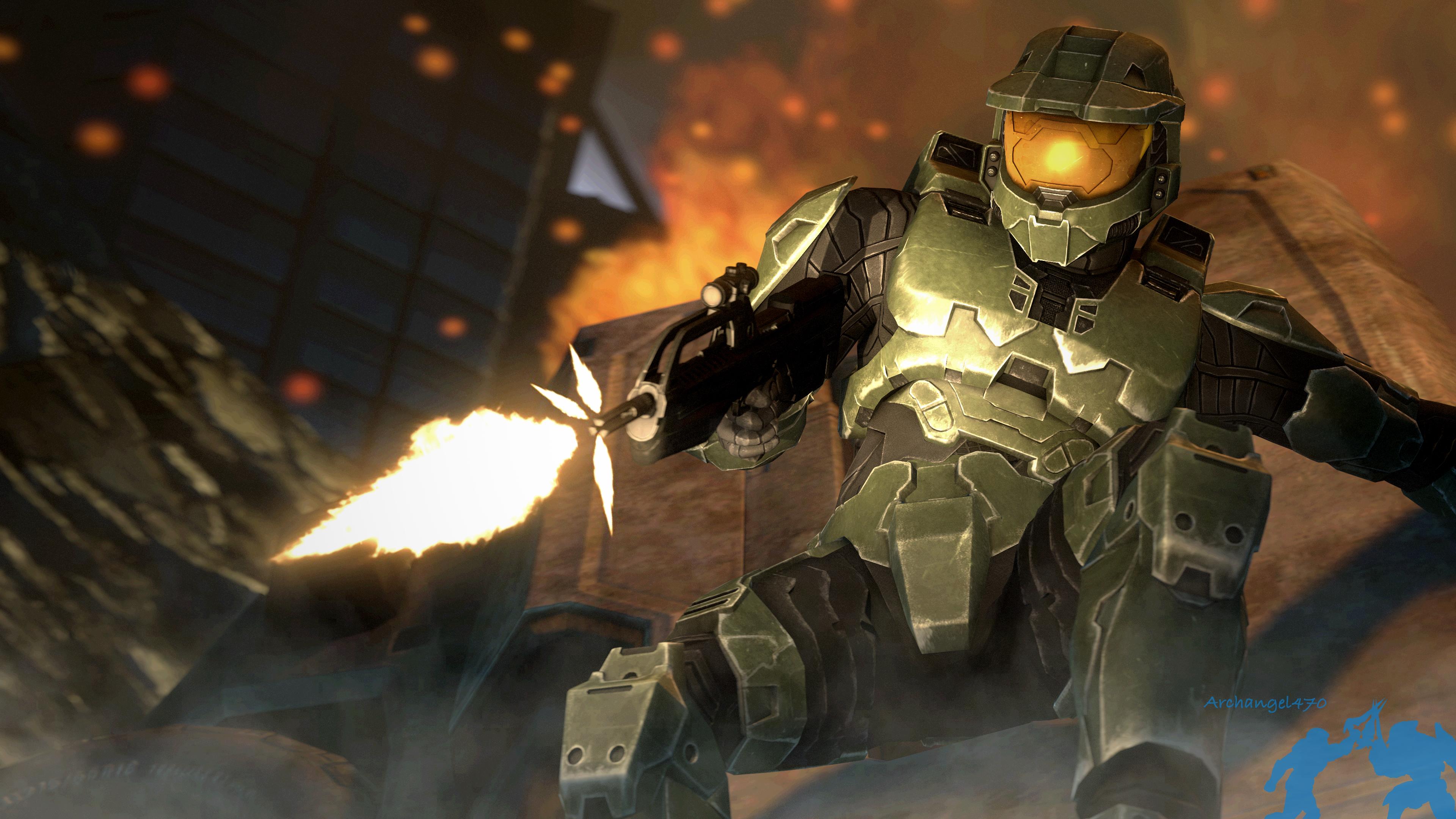 Remade one of Halo 2's wallpapers in Source Filmmaker. halo
