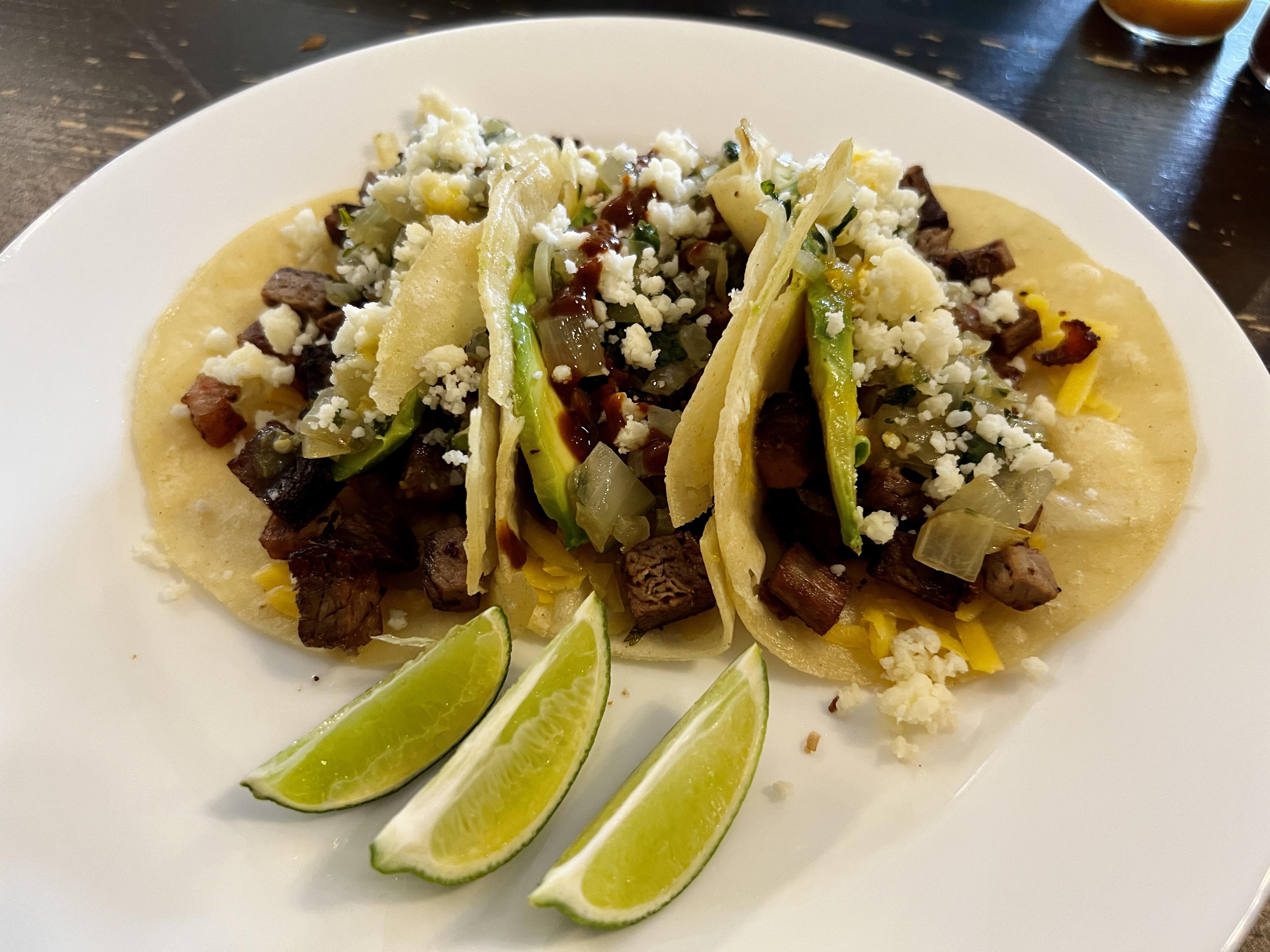 Smoked brisket tacos [homemade] r/food