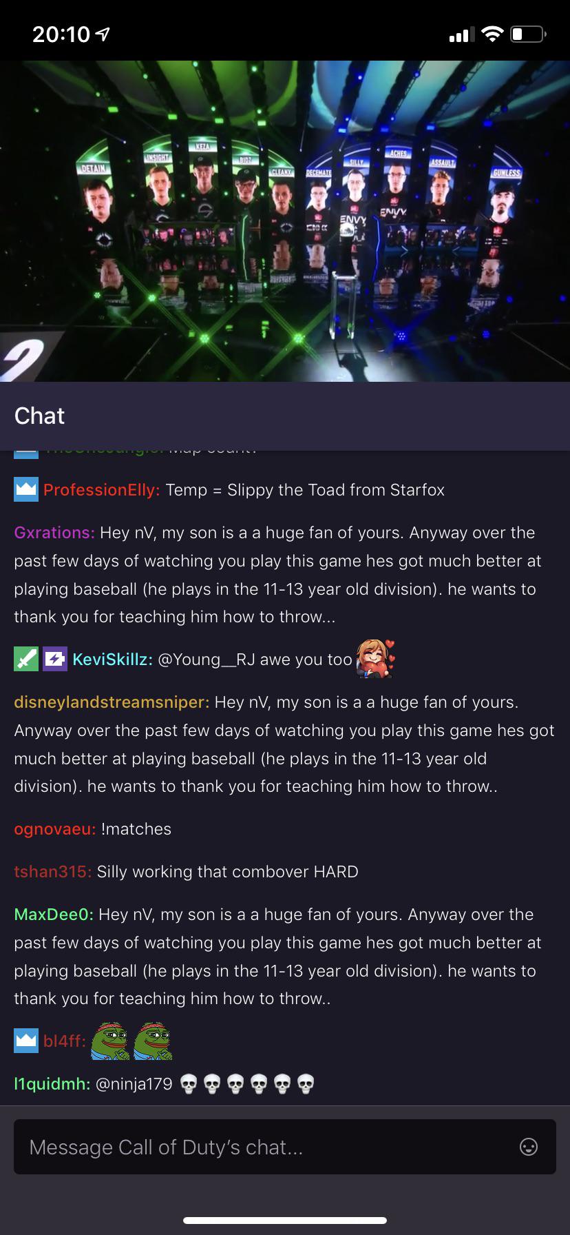 Fantastic copy pasta going on in the twitch chat