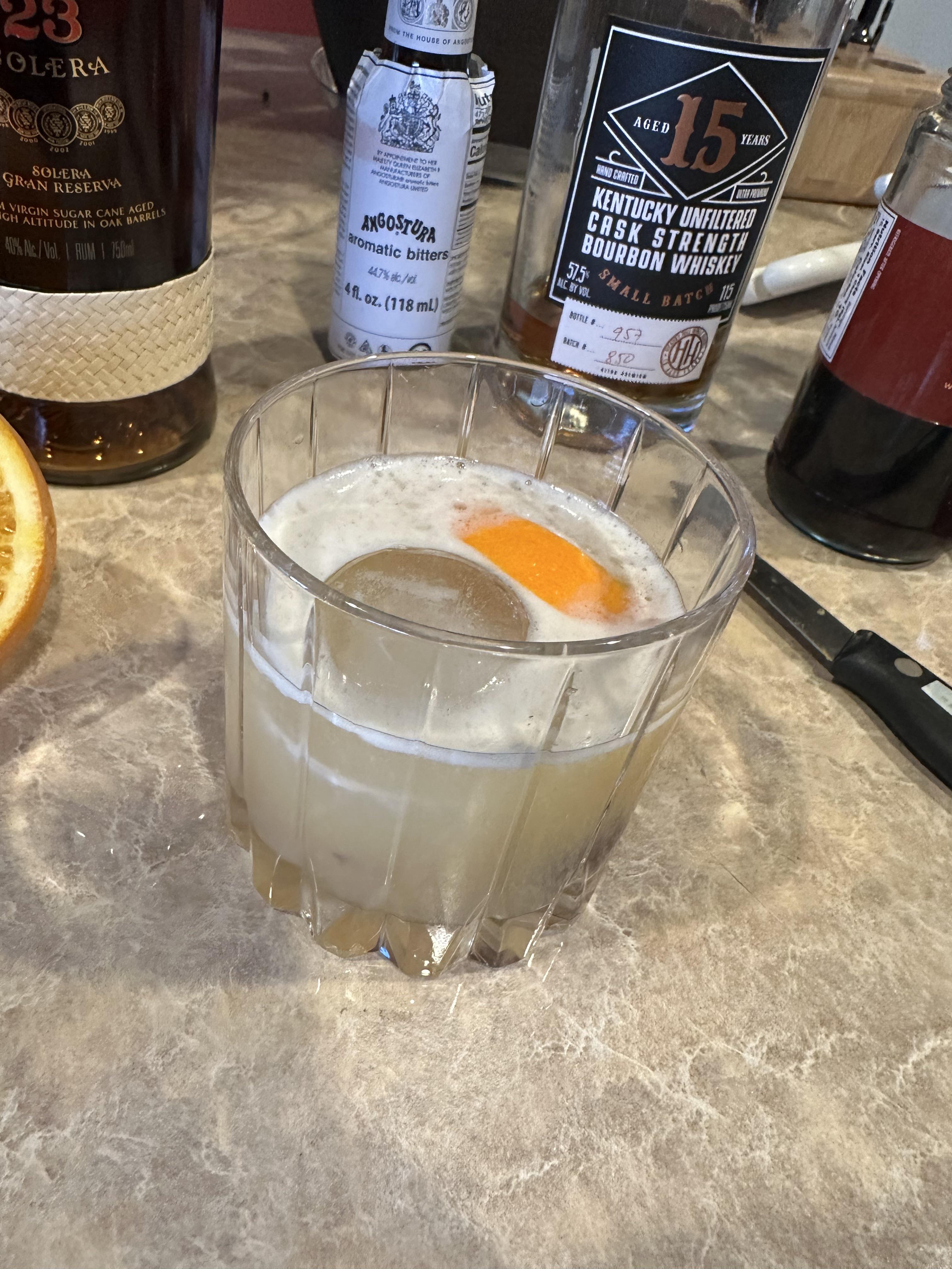 Decided to turn up my whiskey sours today and add egg whites. It