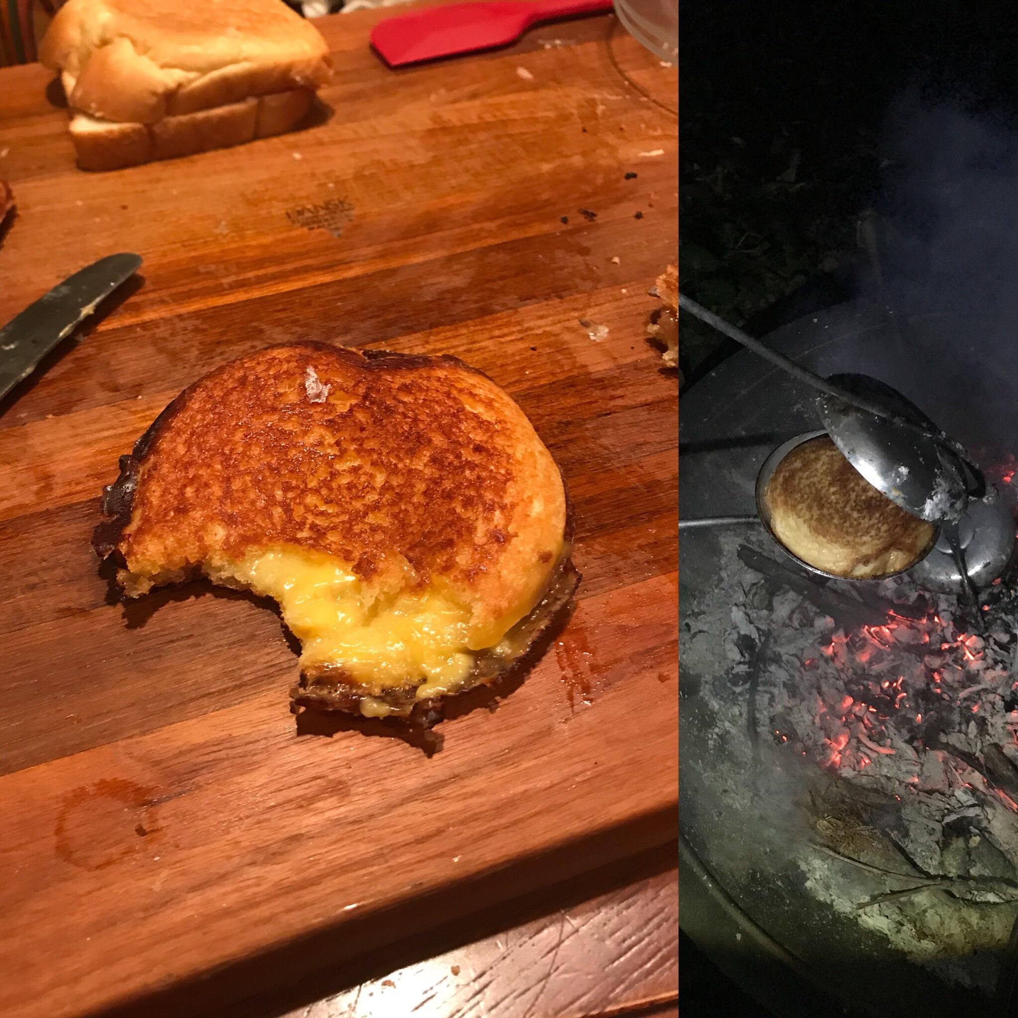 Anyone ever make a campfire pie grilled cheese ? 10/10 grilledcheese