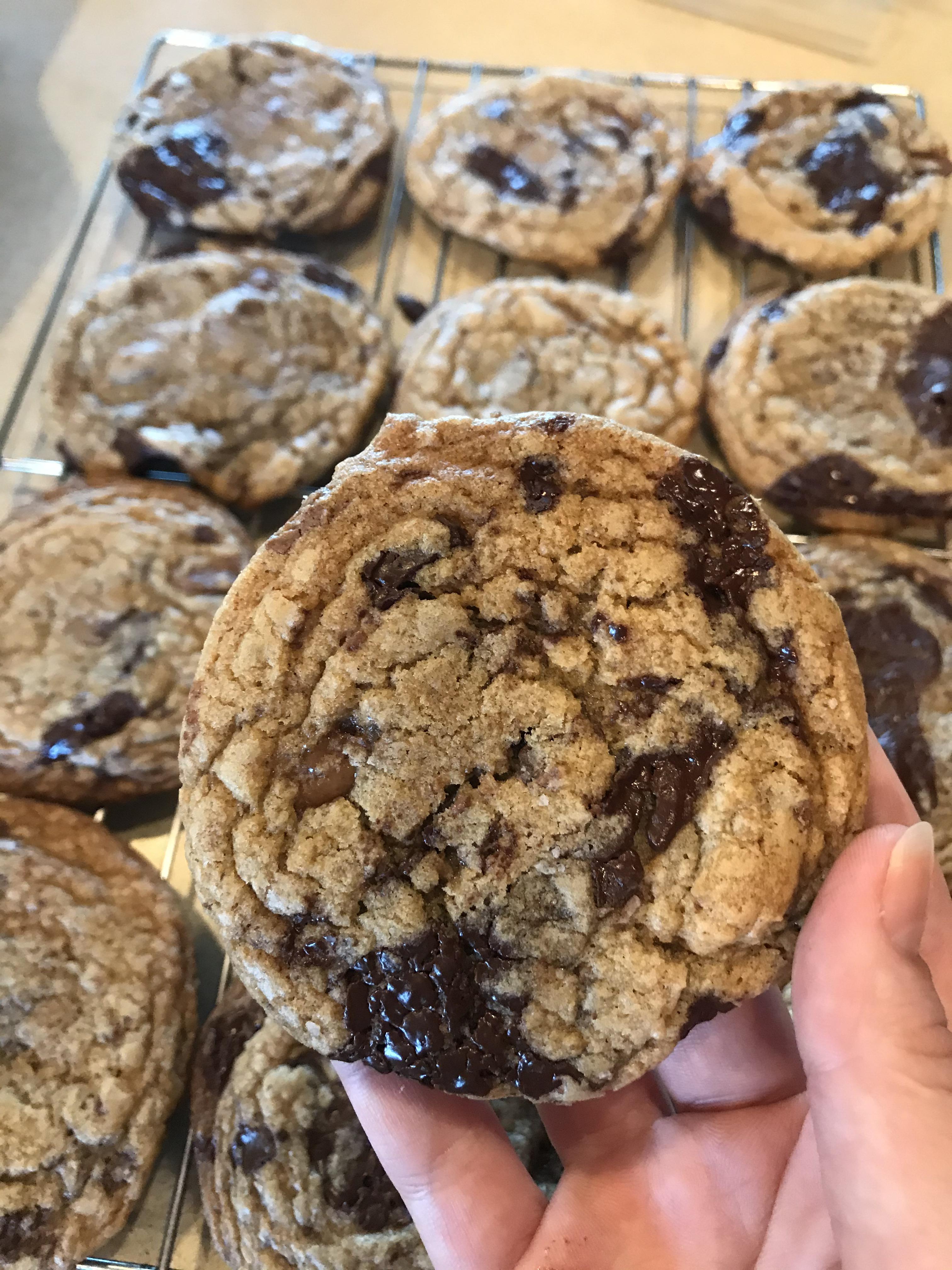 I made Rick’s Brown Butter Toffee Chocolate Chip Cookies r/bon_appetit