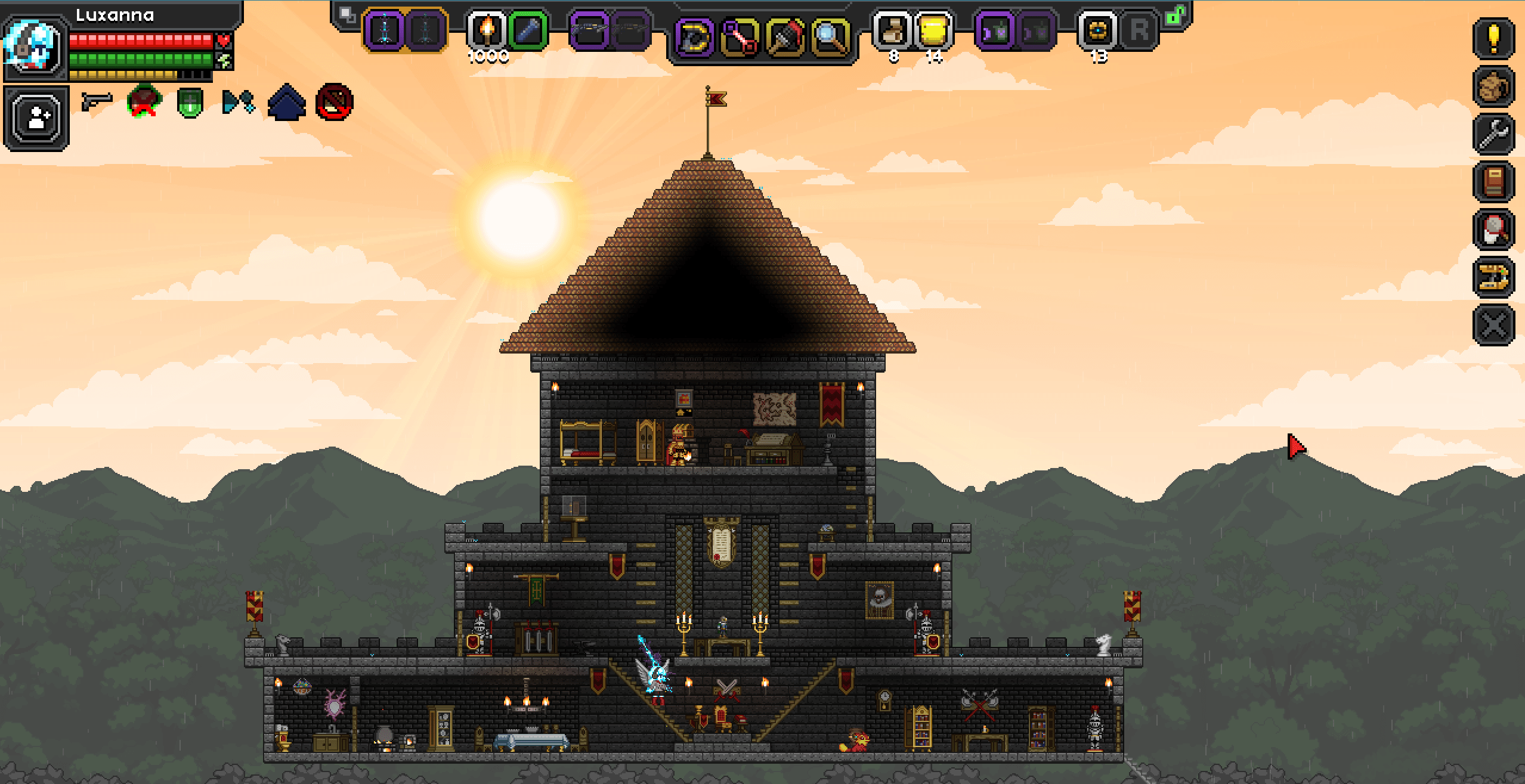 A Royal Glitch Castle I made for my Royal Glitch Tenant D r/starbound
