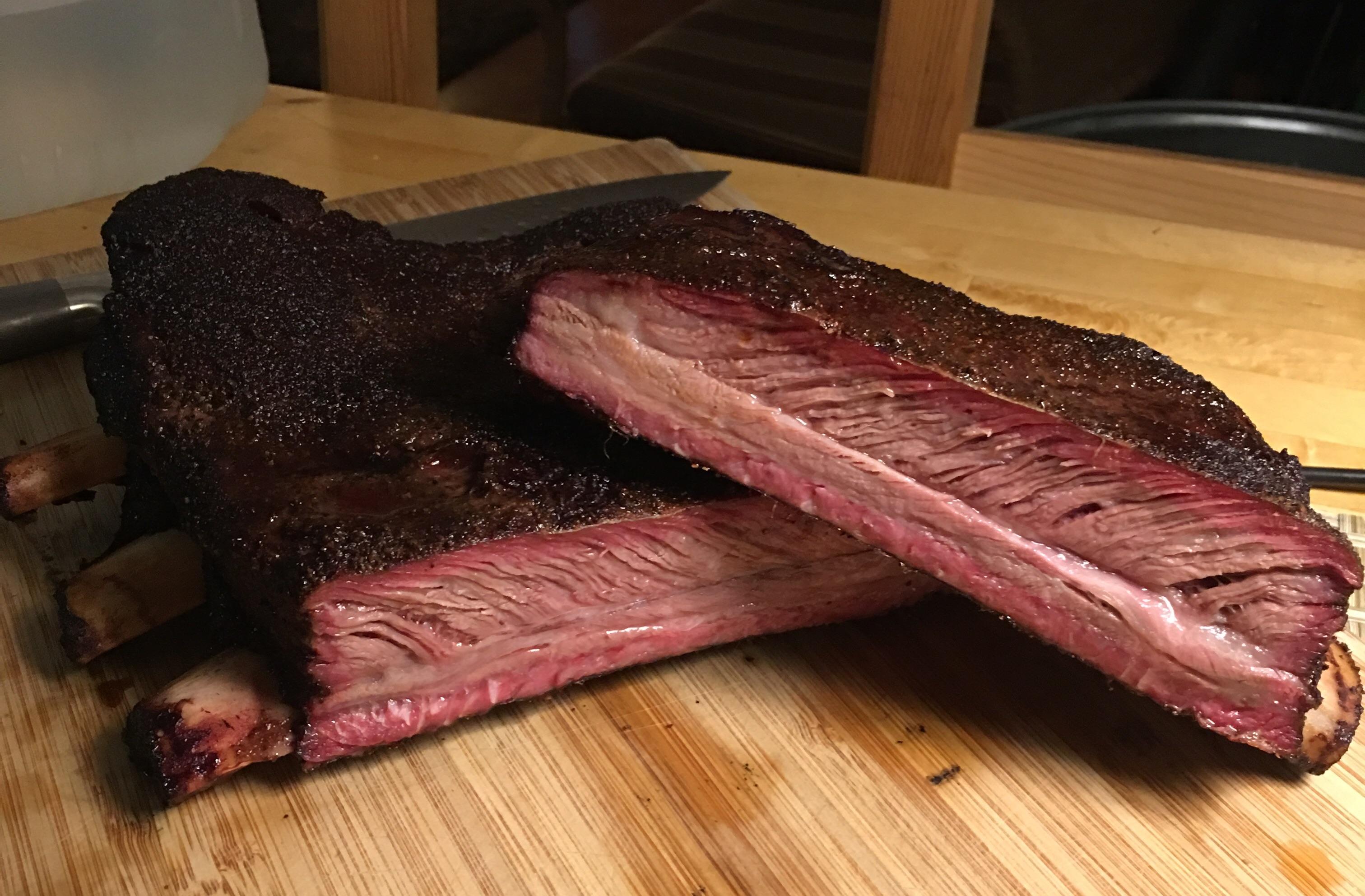 Beef short ribs 5 Hours Hickory Salt Lick rub r/smokedmeat