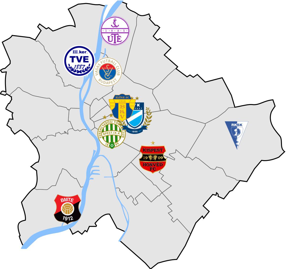 All the pro football clubs licated in budapest r/soccer