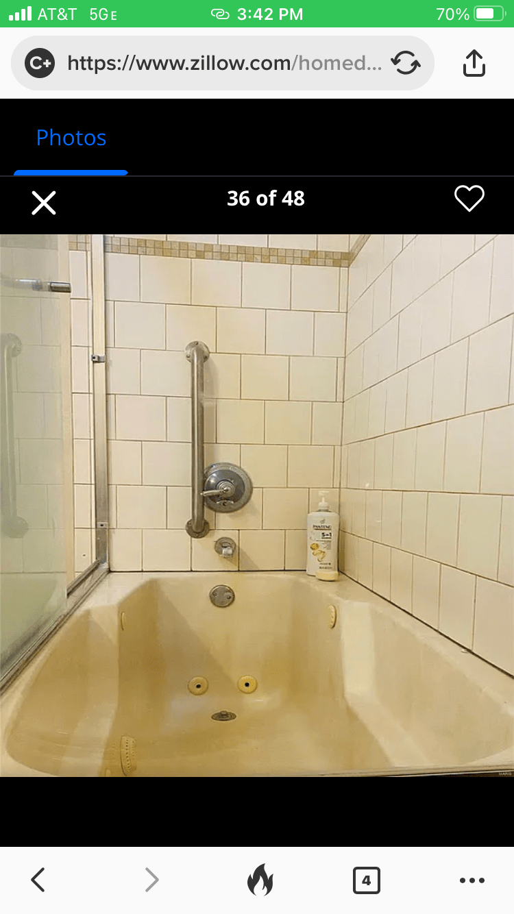 Caught this guy hiding in the tub on Zillow. I think I surprised him