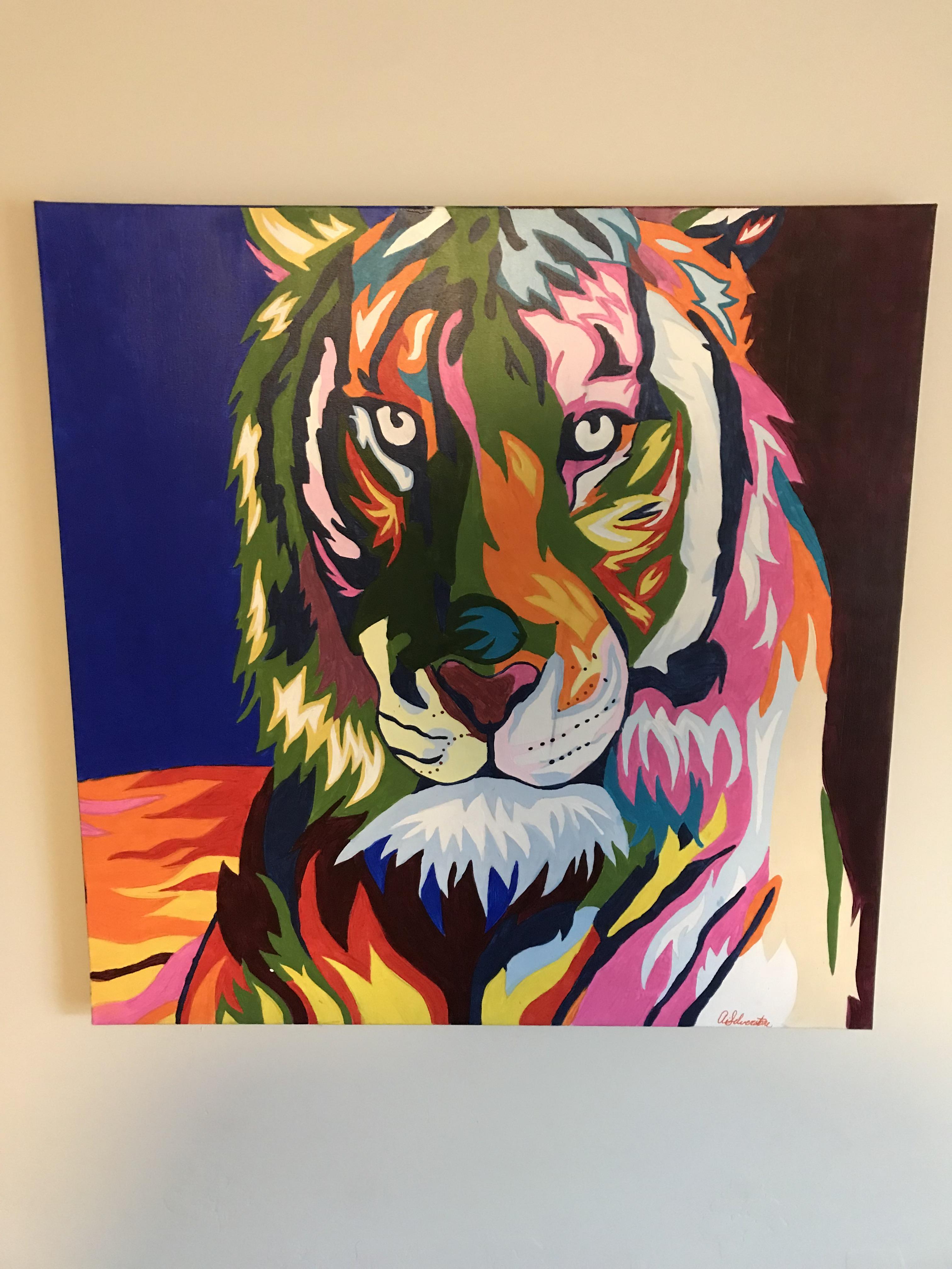 Colors of the tiger, Canvas, 30x30” r/Art