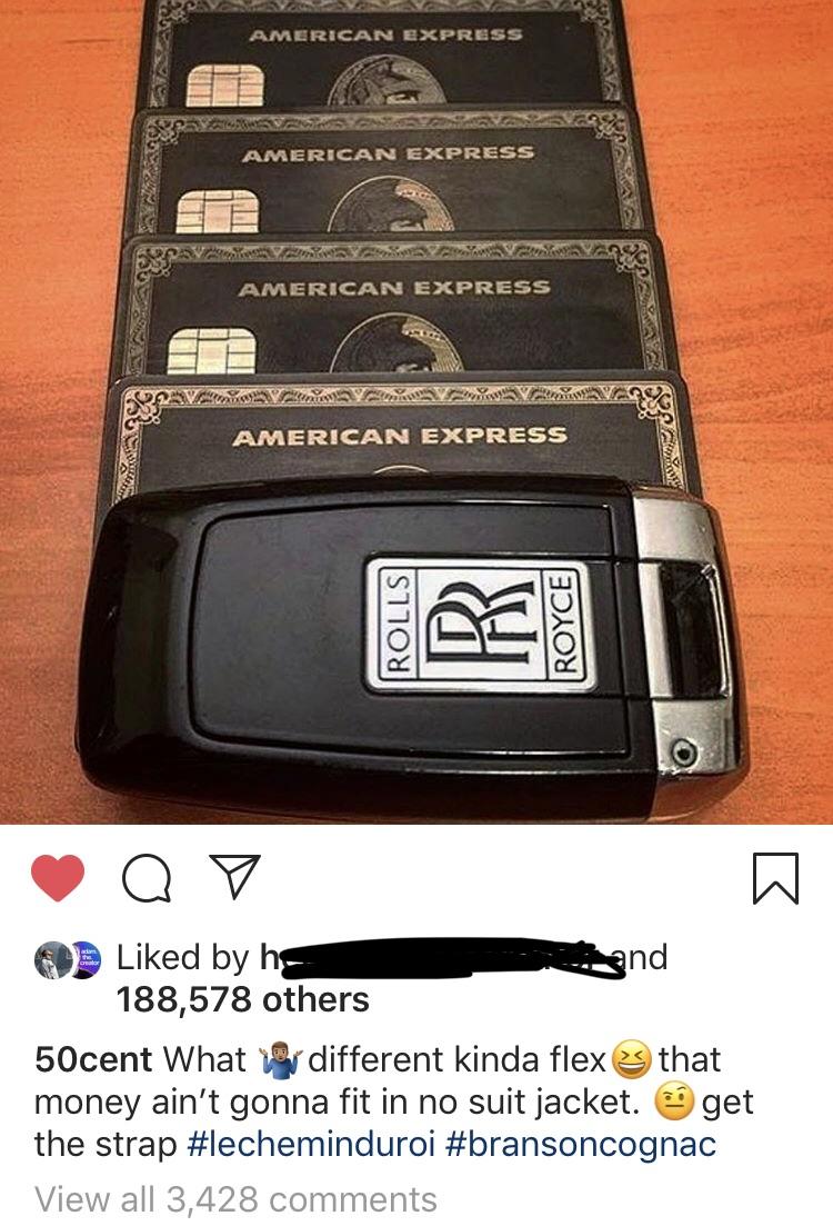 50cent has four centurion black cards r/amex