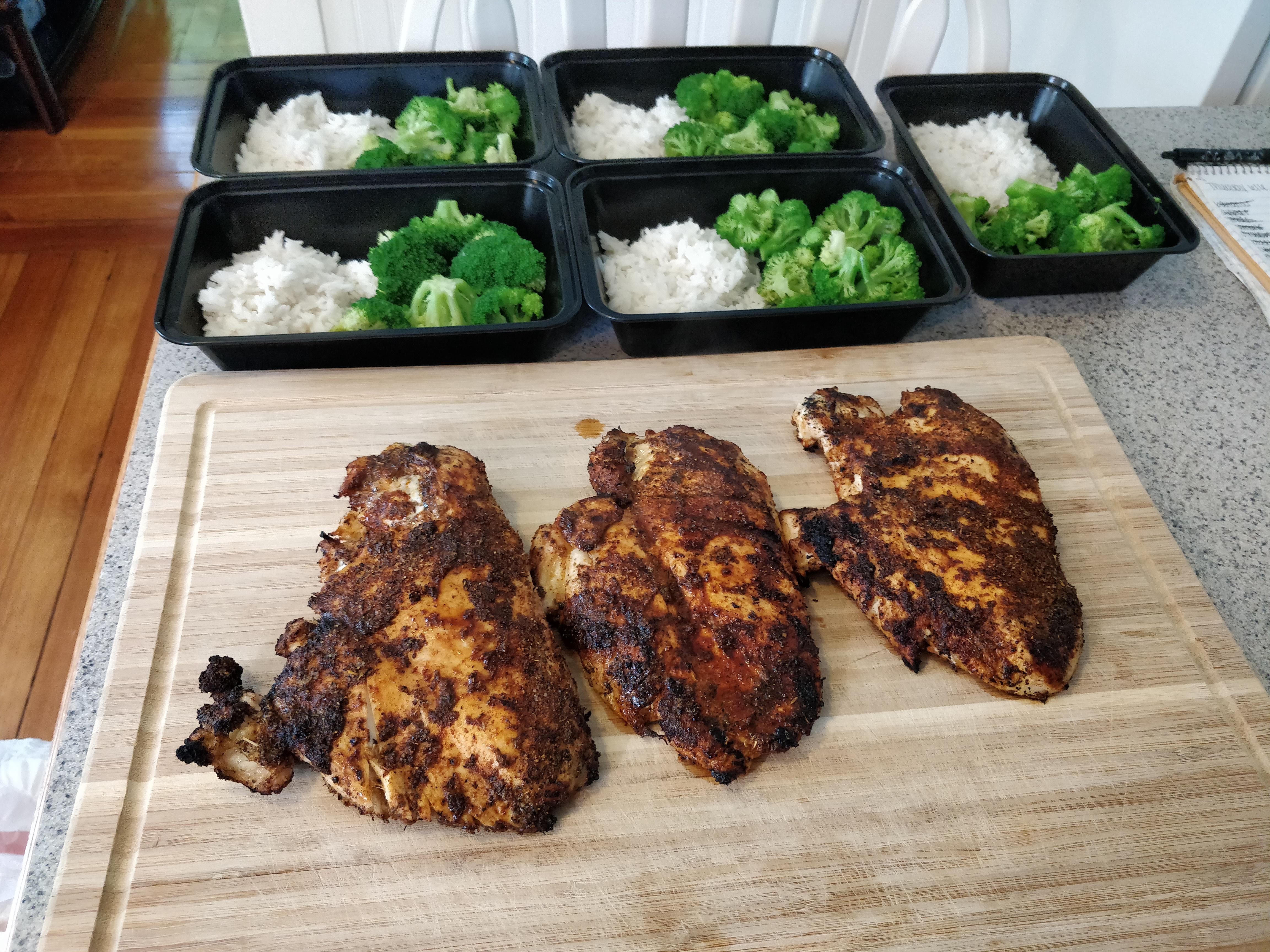 Sam The Cooking Guy. Lately the inspiration for weekly meal prep. Grilled Blackened Chicken