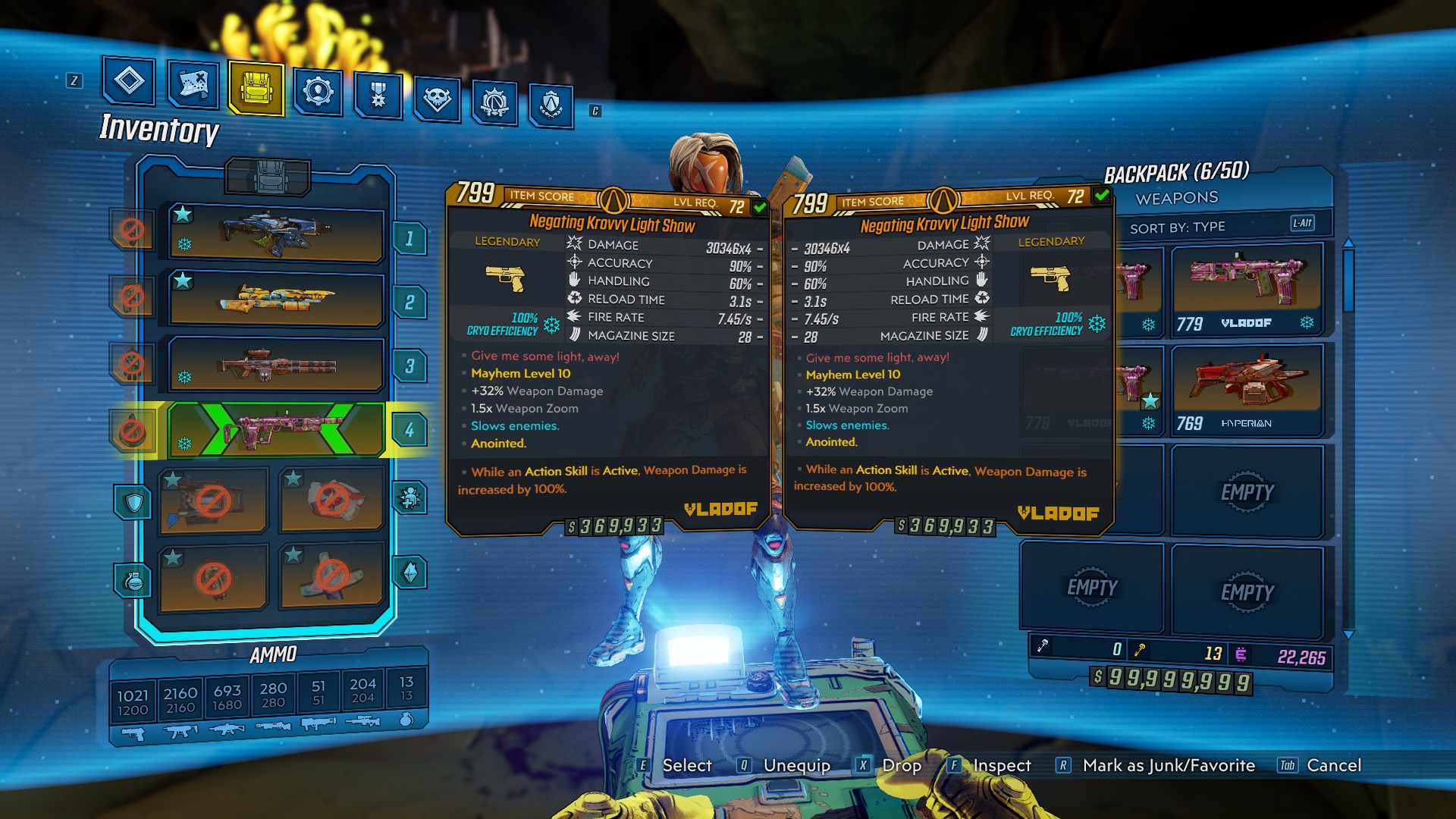 30k Cryo Light Show r/borderlands3