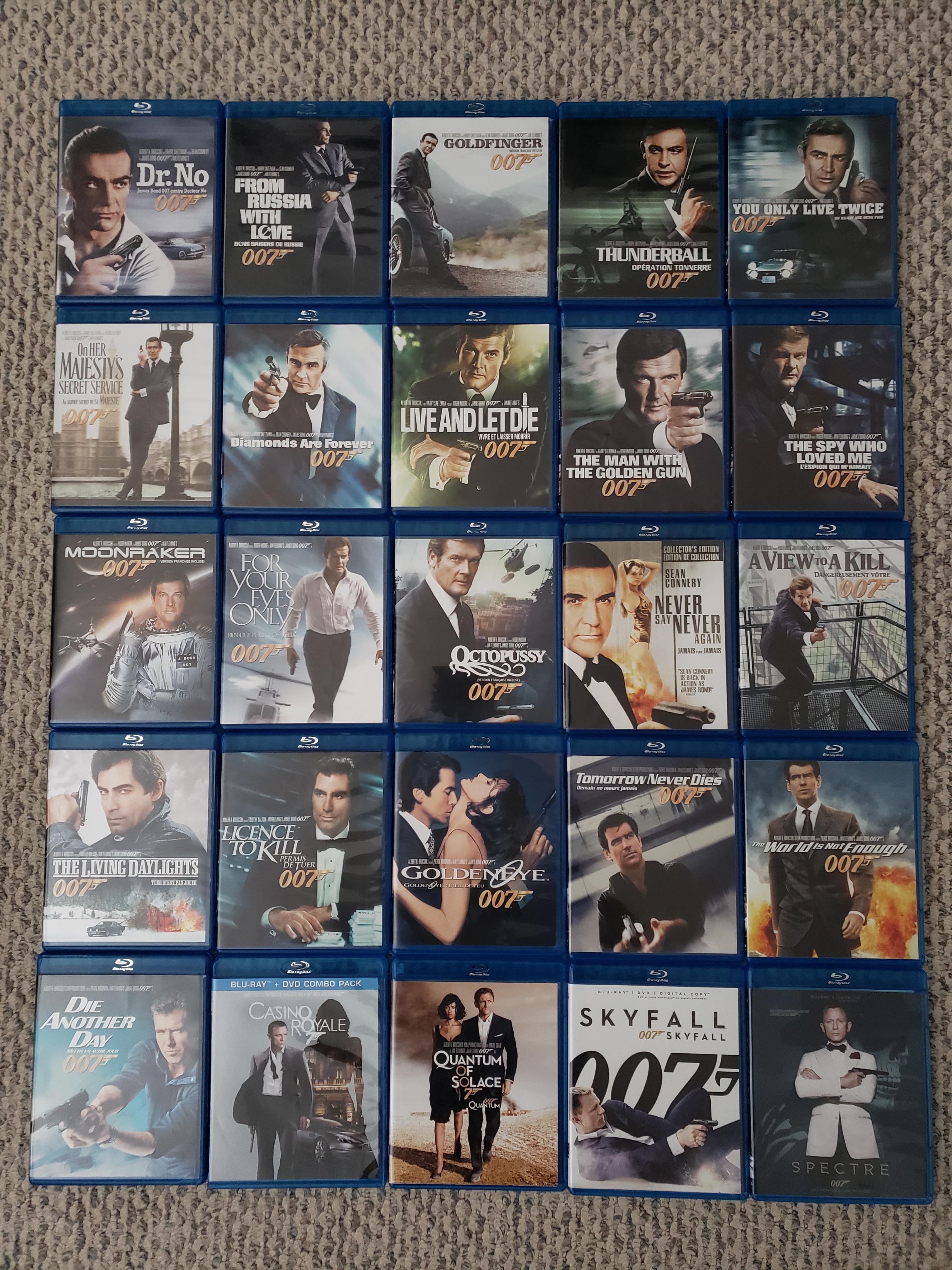 I'm very happy to say now I own all the James Bond movies on BluRay