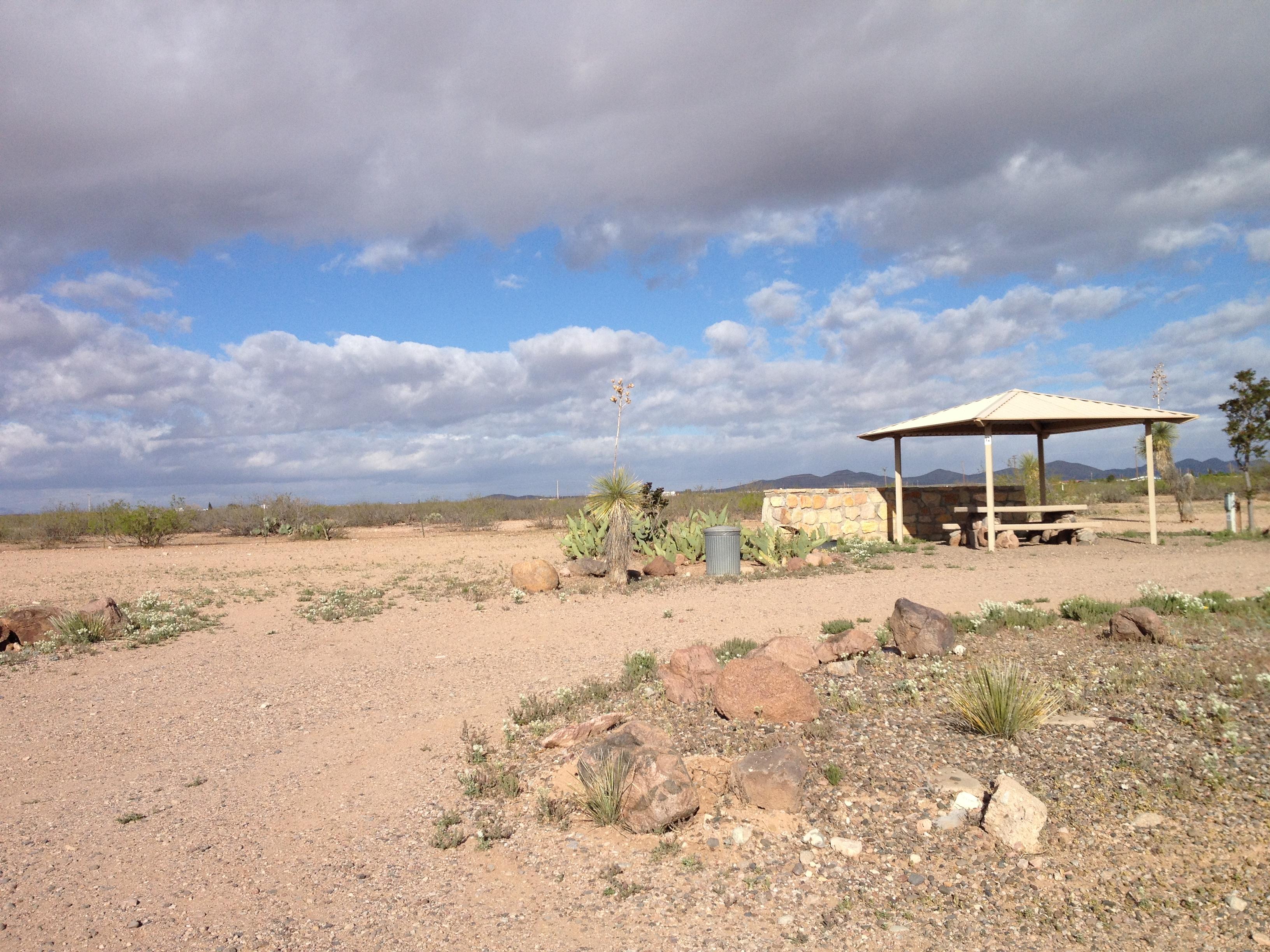 Campsite in the middle of nowhere on the Mexican border in New Mexico