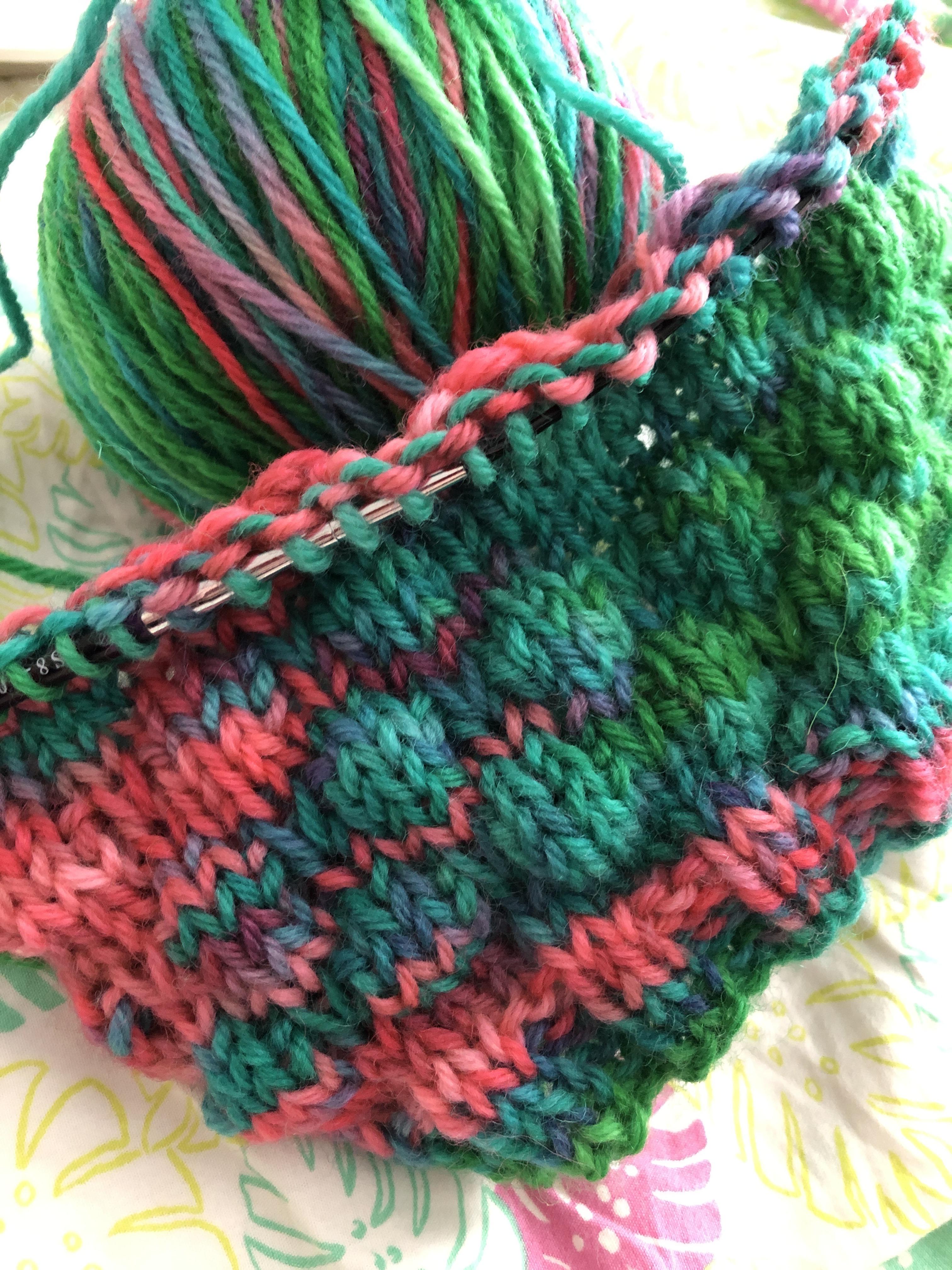 Making my first hat with the yarn I dyed myself!! r/knitting