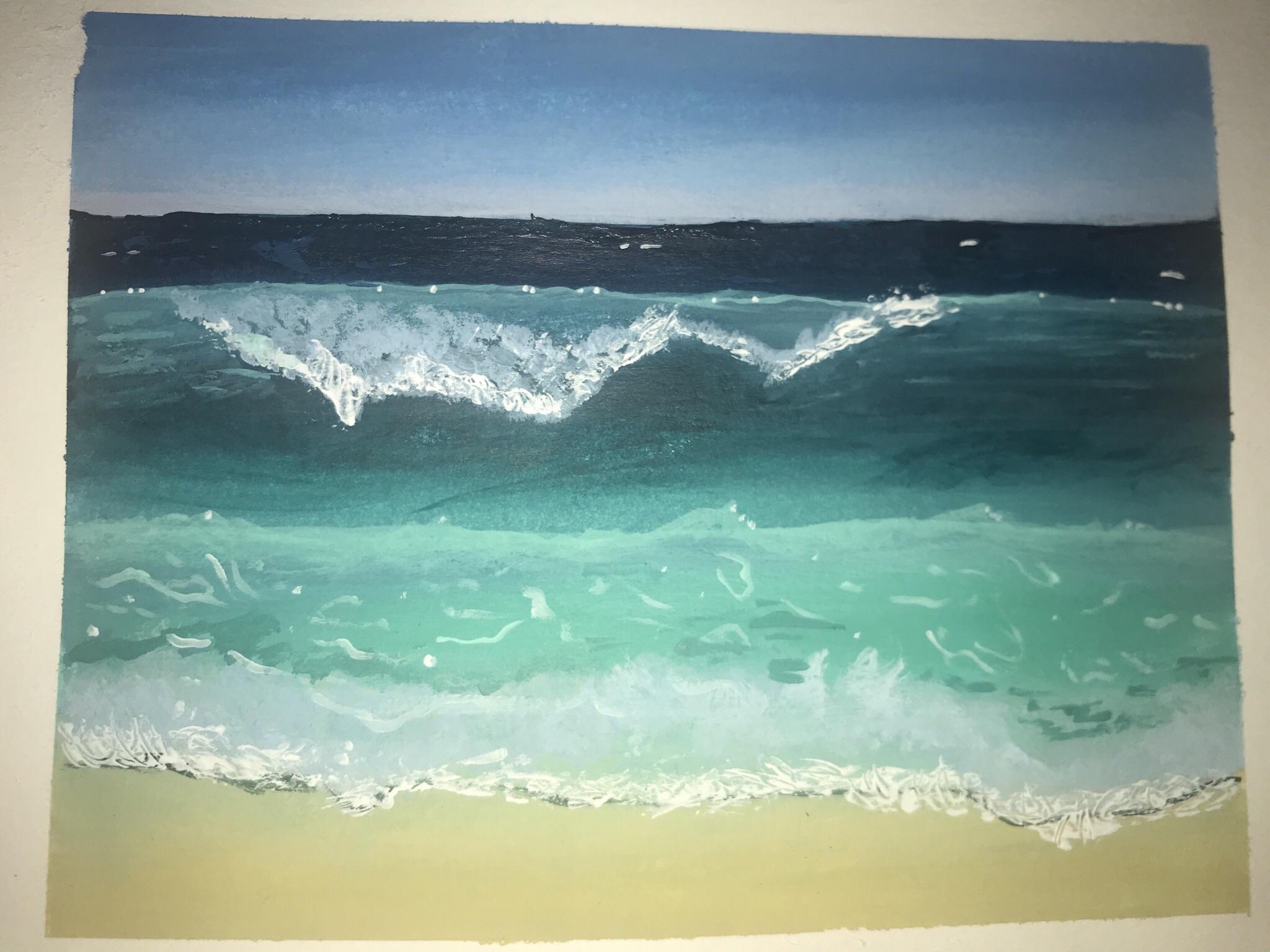 Ocean. acrylic on paper. r/painting