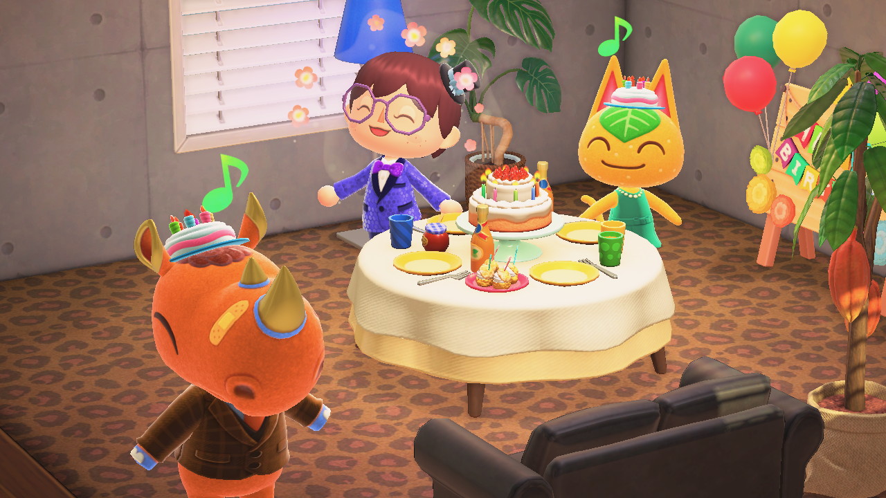 When villagers share birthdays they party together! Happy birthday Spike and Tangy! r