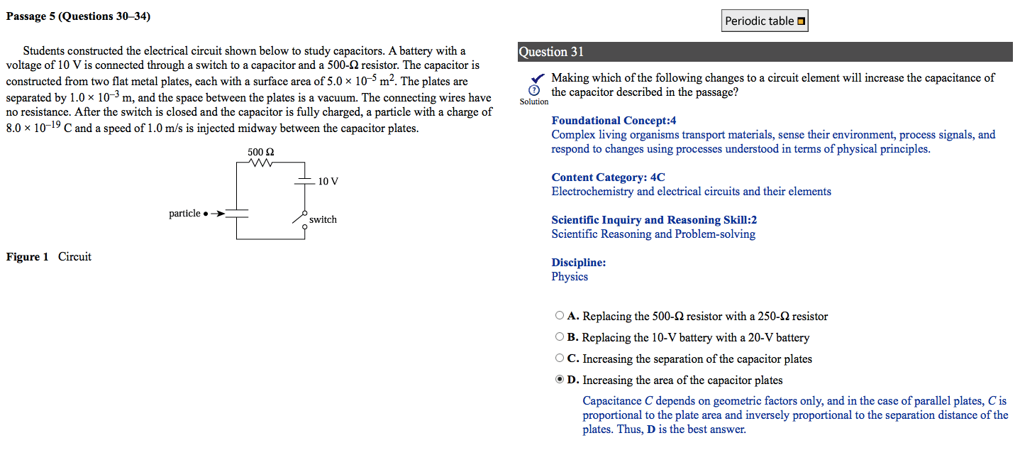 AAMC Physics QBank resistance and capacitance r/Mcat