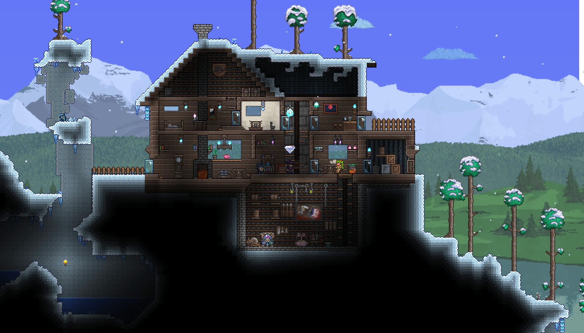 Cool starter houses in snow biome terraria worldwidetolf