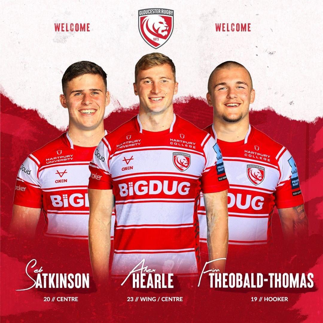 Gloucester Rugby have signed Alex Hearle, Seb Atkinson and Finn