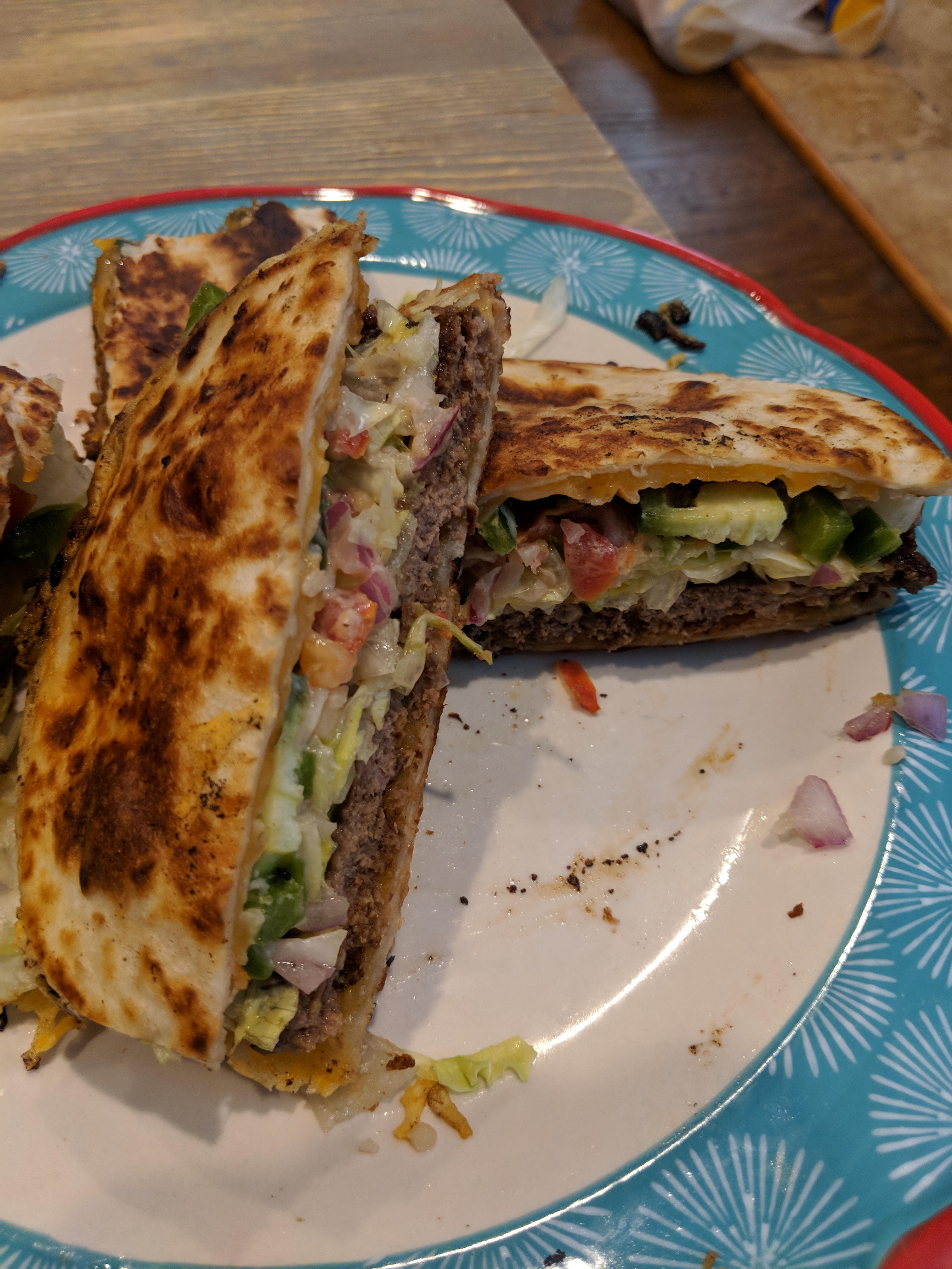 Homemade Quesadilla burger. [Homemade] r/food