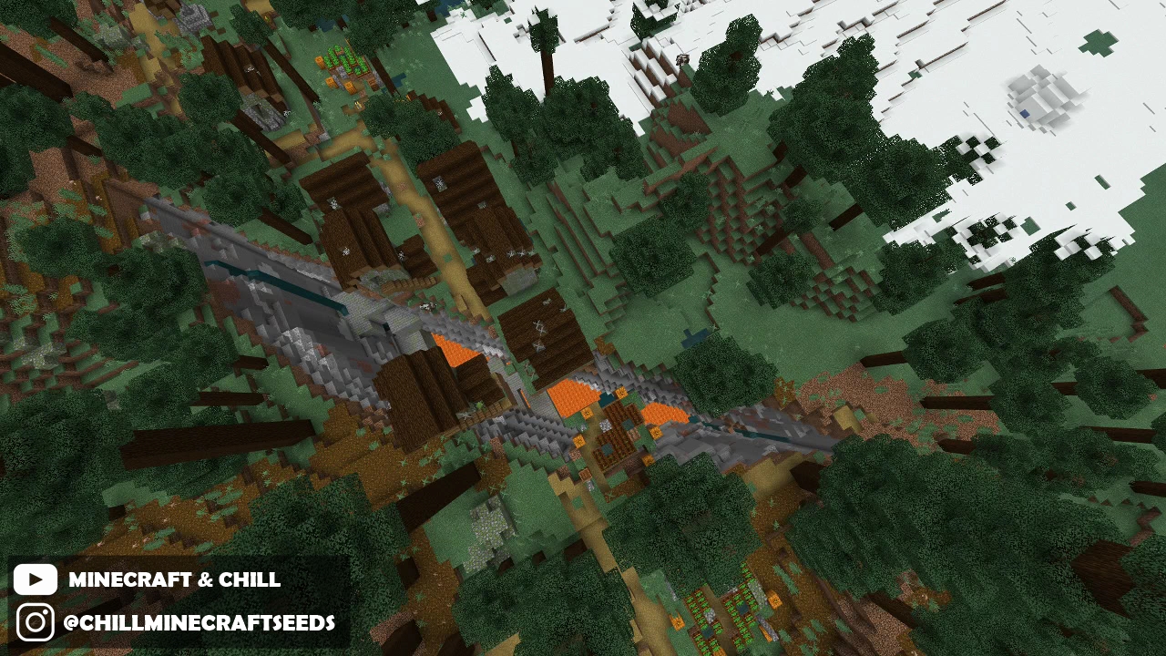 Abandoned Village, Stronghold Ravine & Basement Igloo all at Spawn