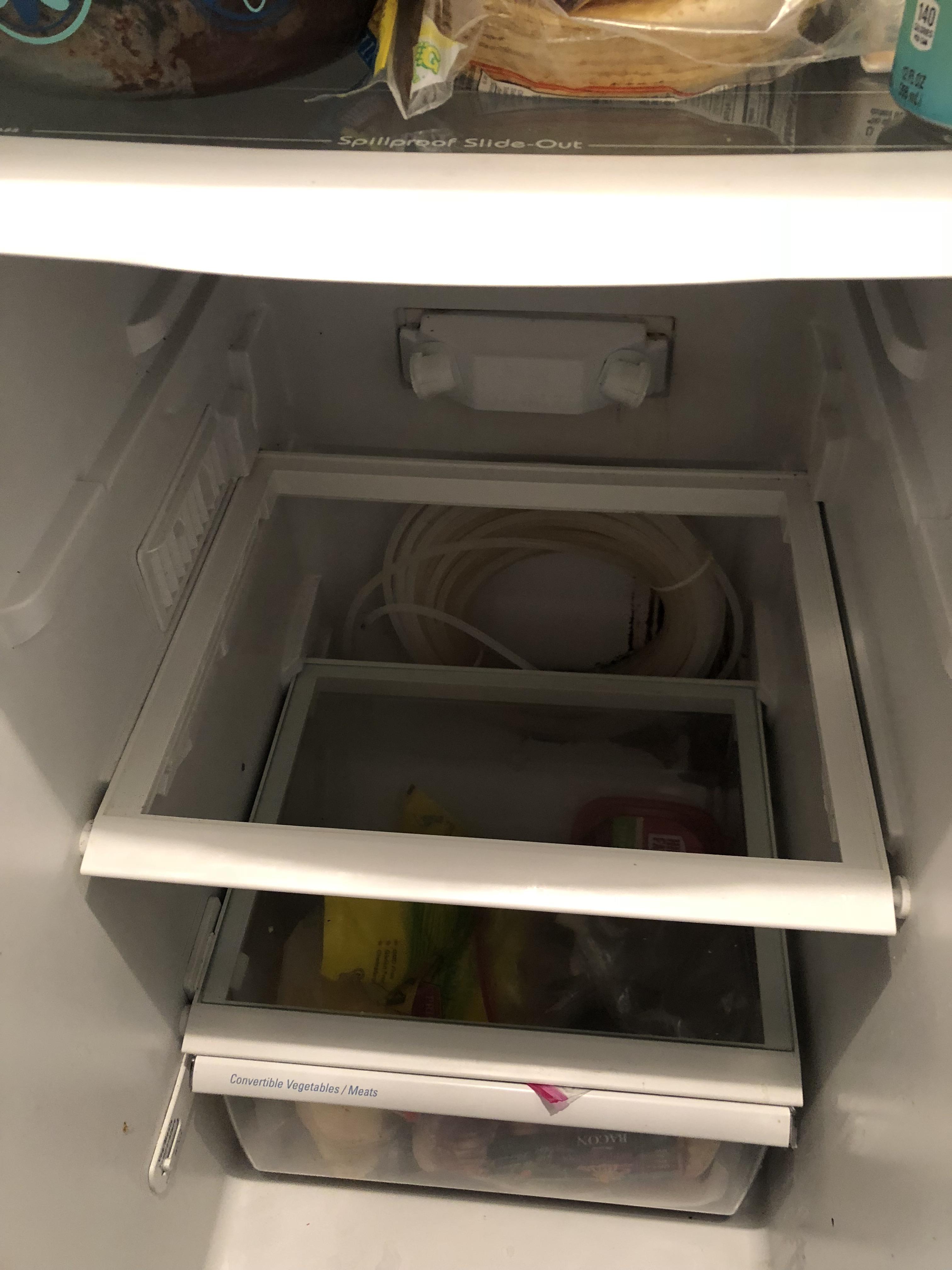 There’s a big cool of tubing in my whirlpool refrigerator for the ice