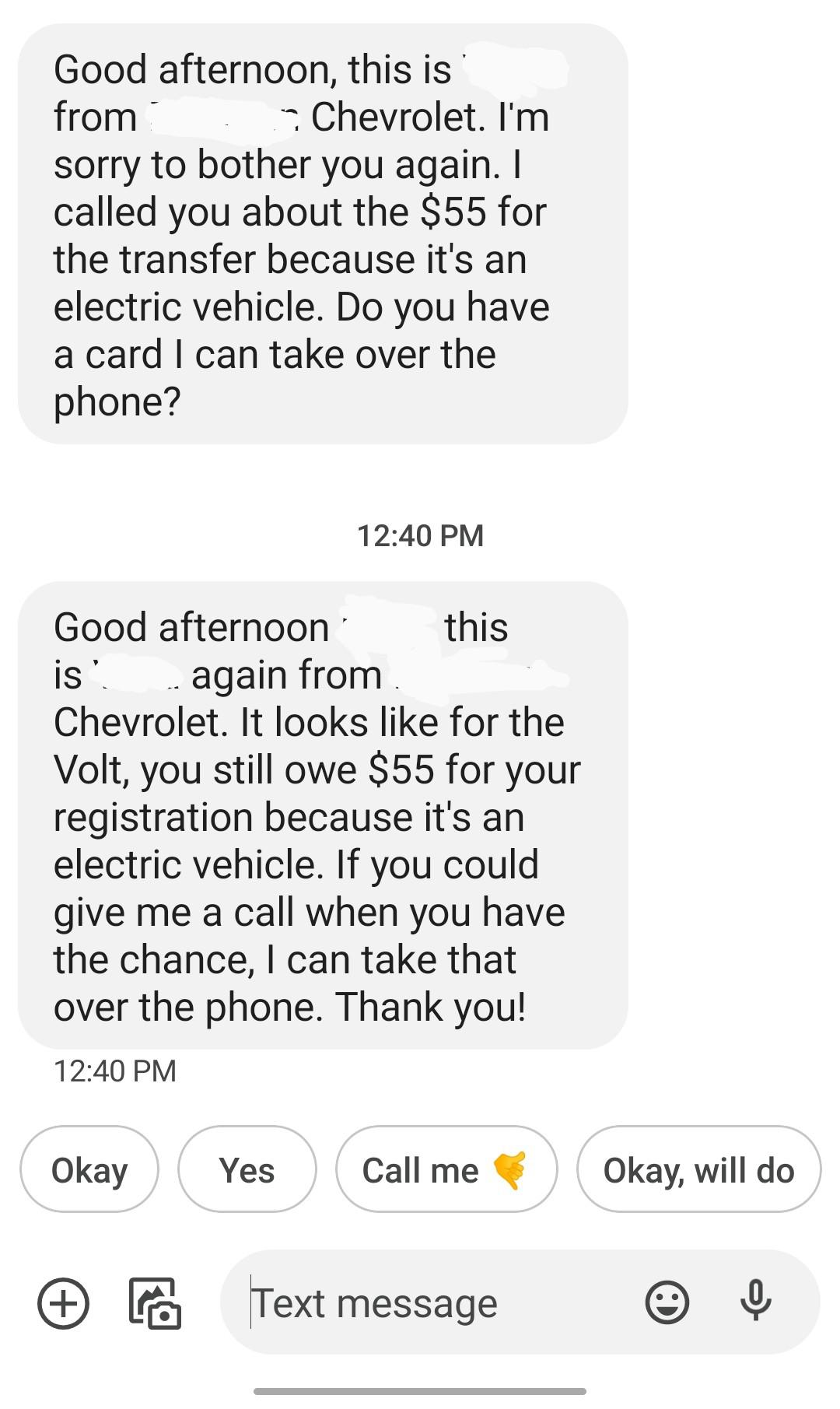 Is this a thing? I got I text from the dealership a week after I bought