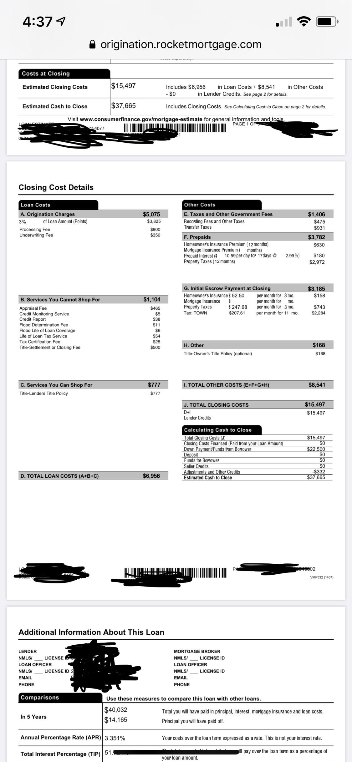 Are my closing costs normal? Conventional loan. 740+ credit score