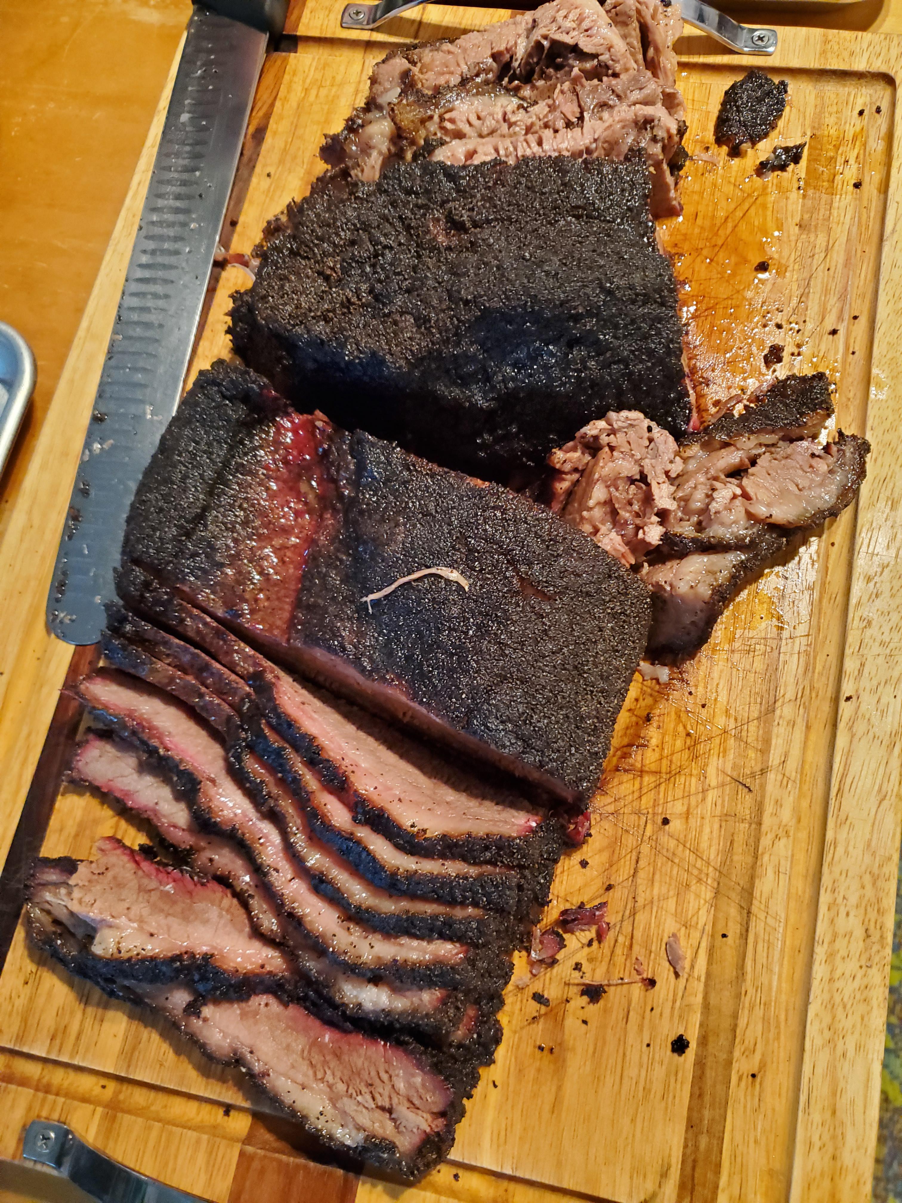 11 hour smoke. Salt, pepper, and garlic dry rub. r/brisket