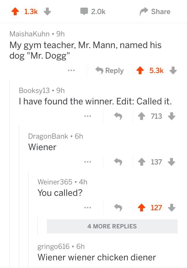 Saw this on Ask Reddit Best Pet Names r/beetlejuicing