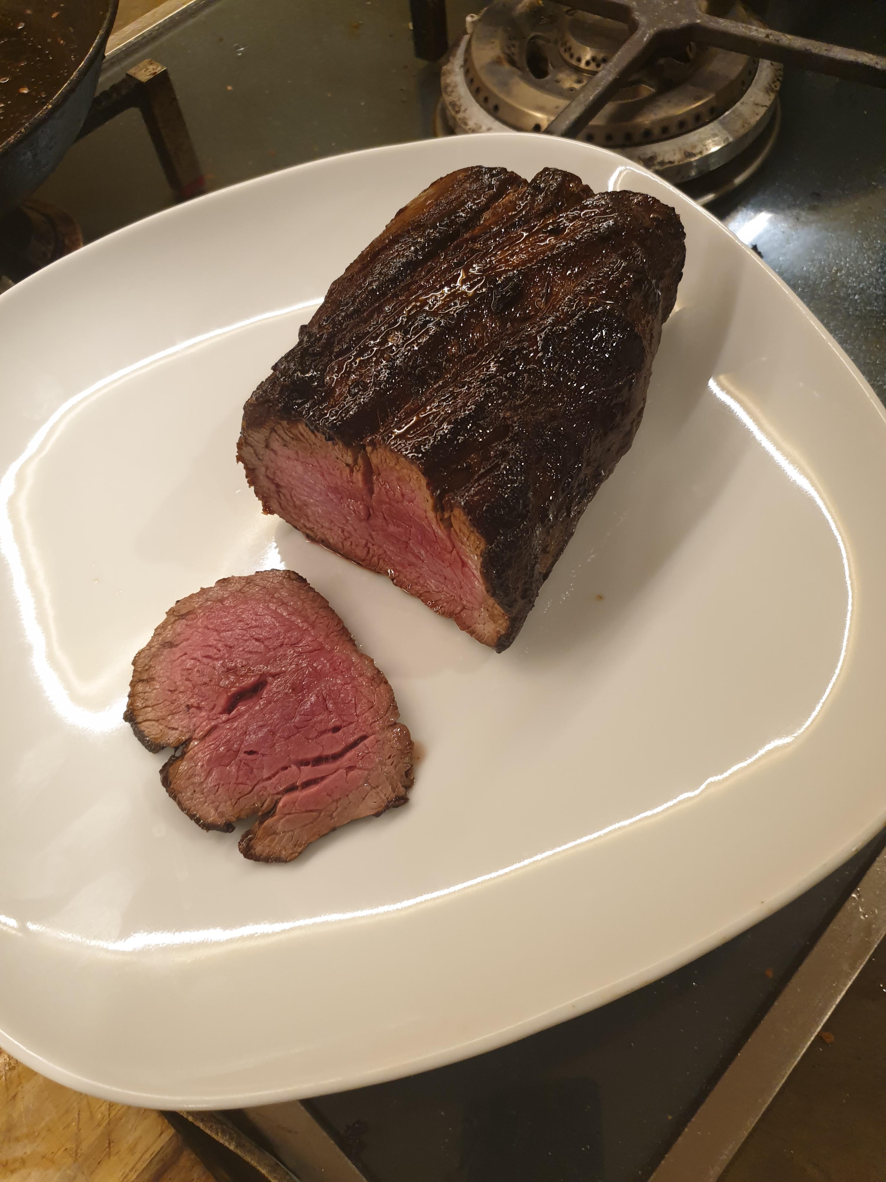 I made pan fried eye fillet. r/steak