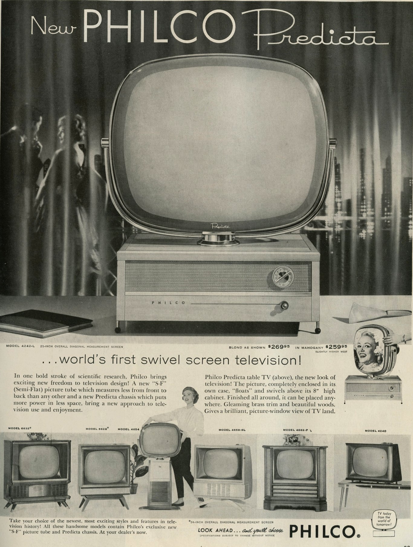 The World's First Swivel Screen Television! [1958] r/vintageads
