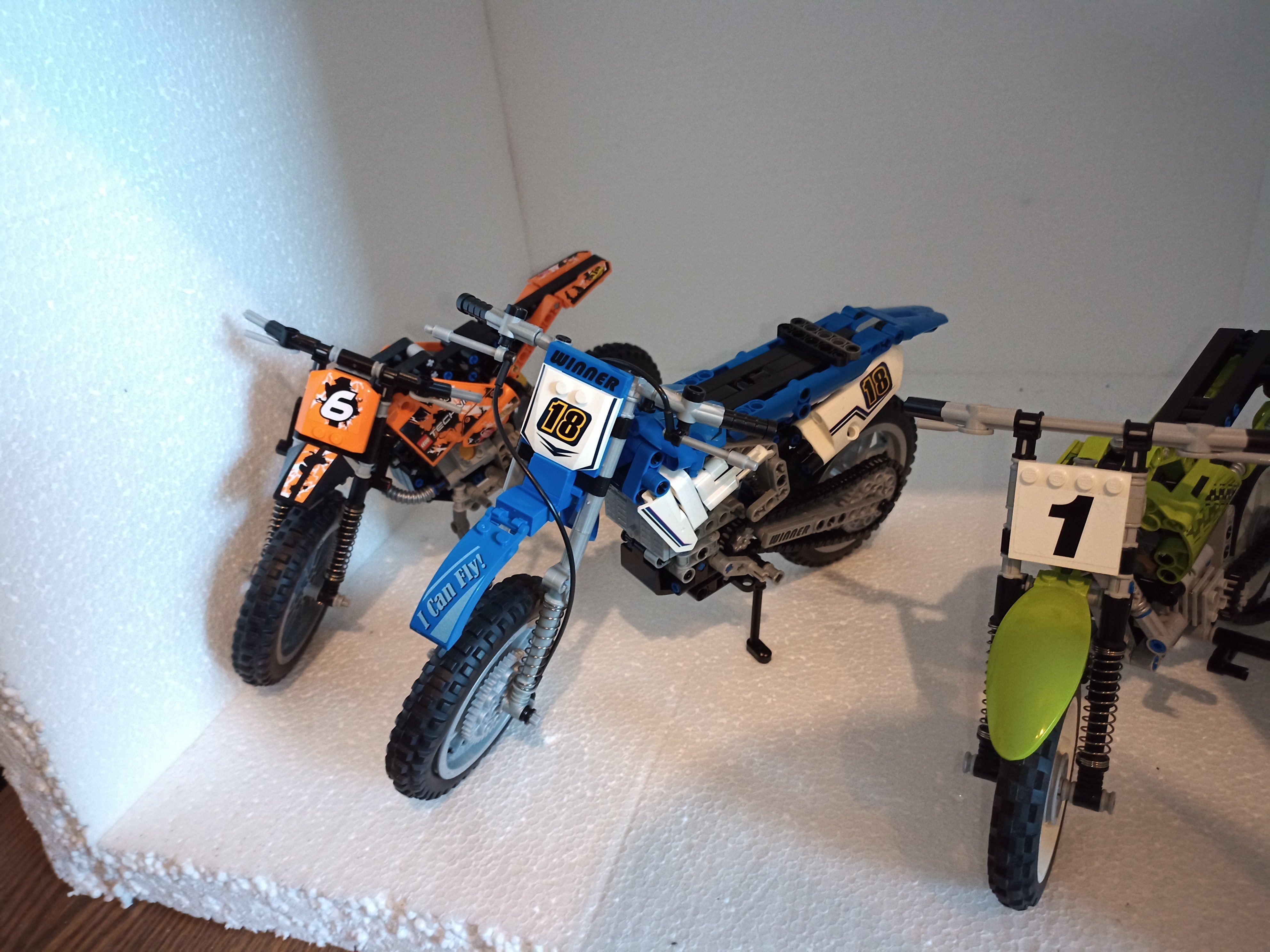 Winner Technique 1256 Motocross Bike; Lego Technic 8291and 42007 for