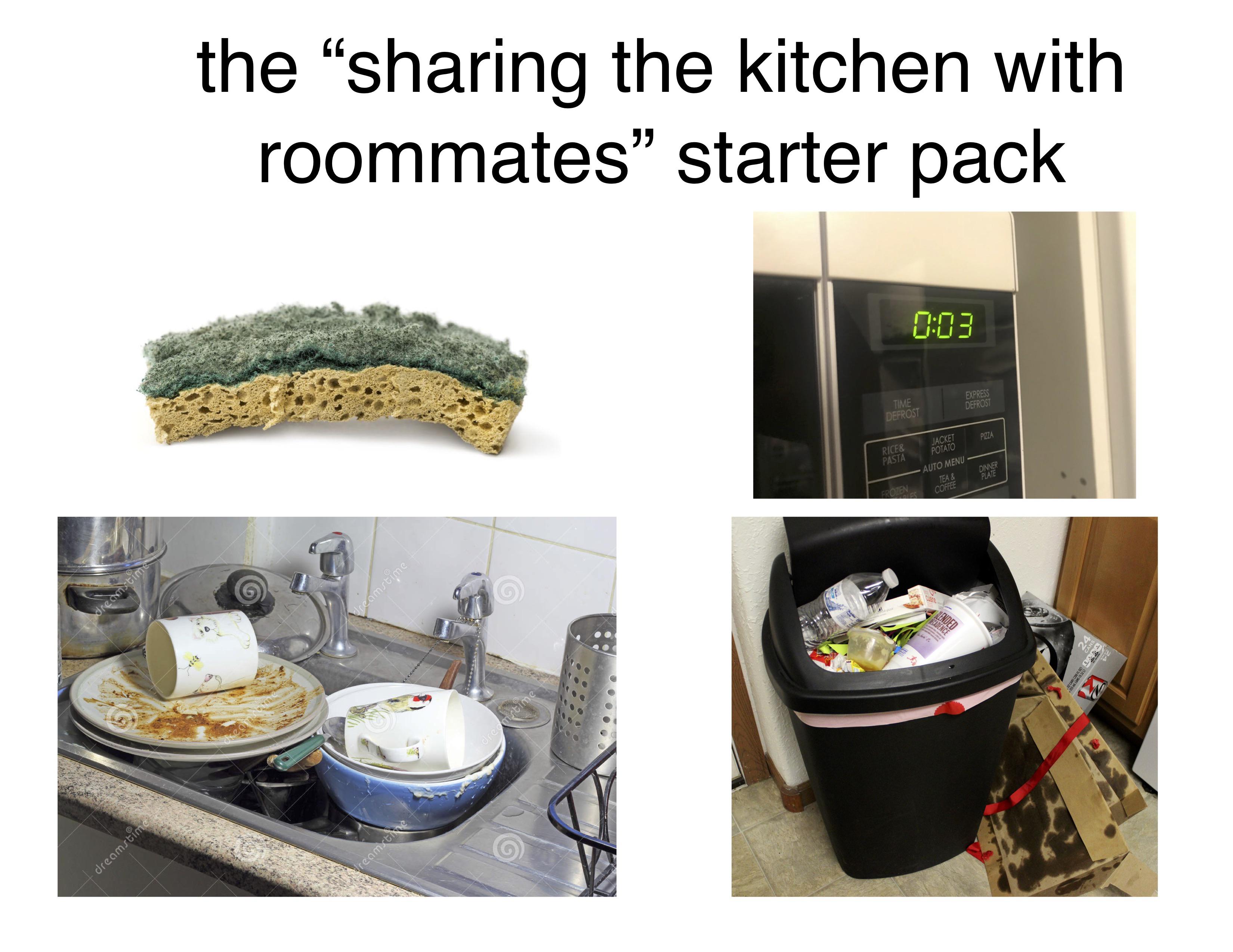 The "sharing the kitchen with roommates" starter pack r/starterpacks