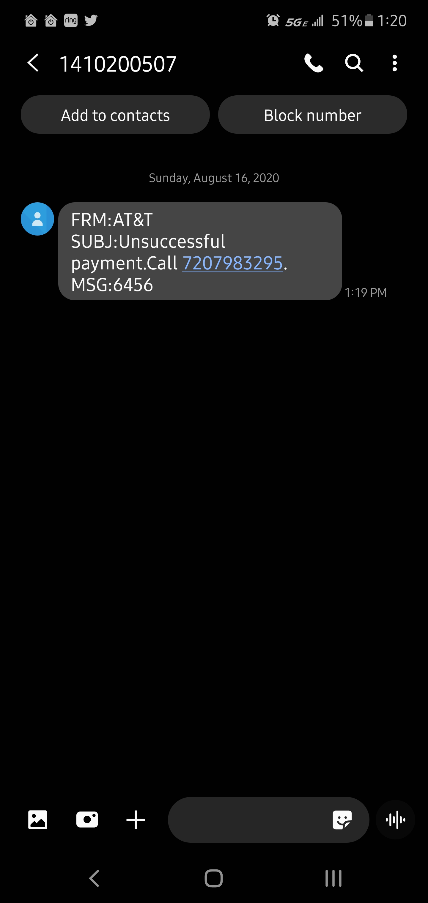 AT&T text message scam? ATT