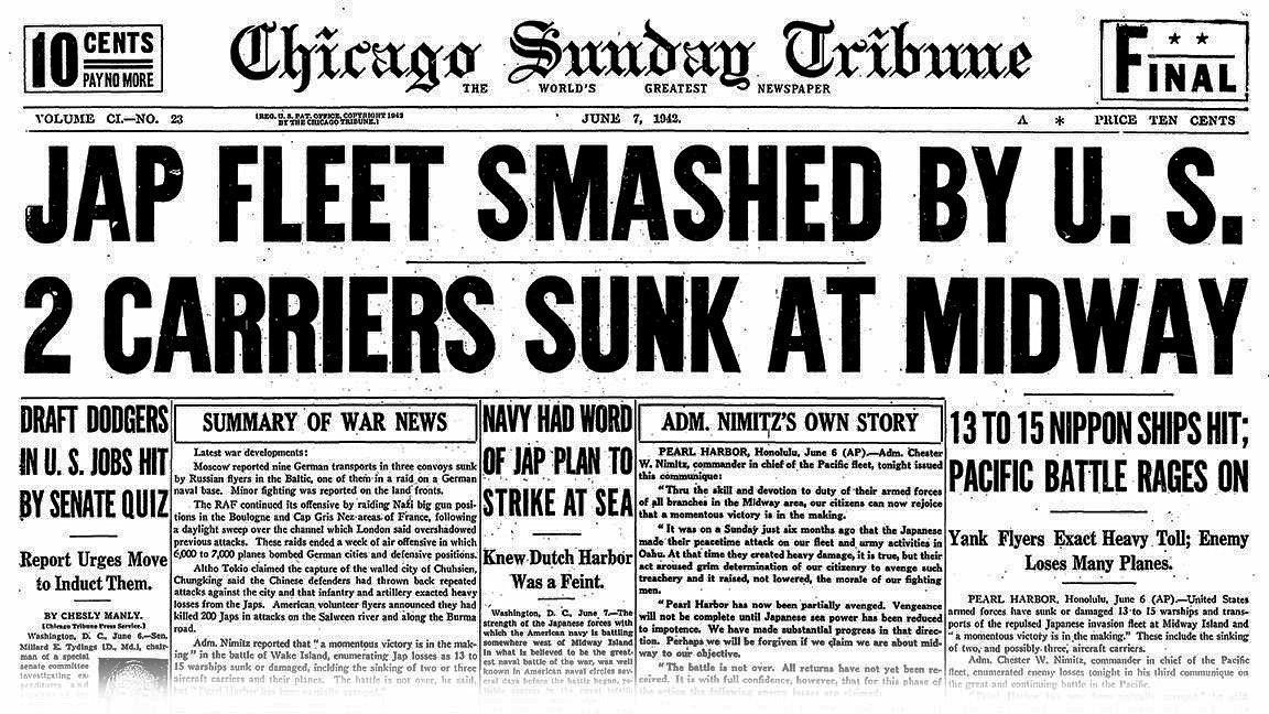TDIH June 7, 1942, The Battle of Midway ends in American victory. r